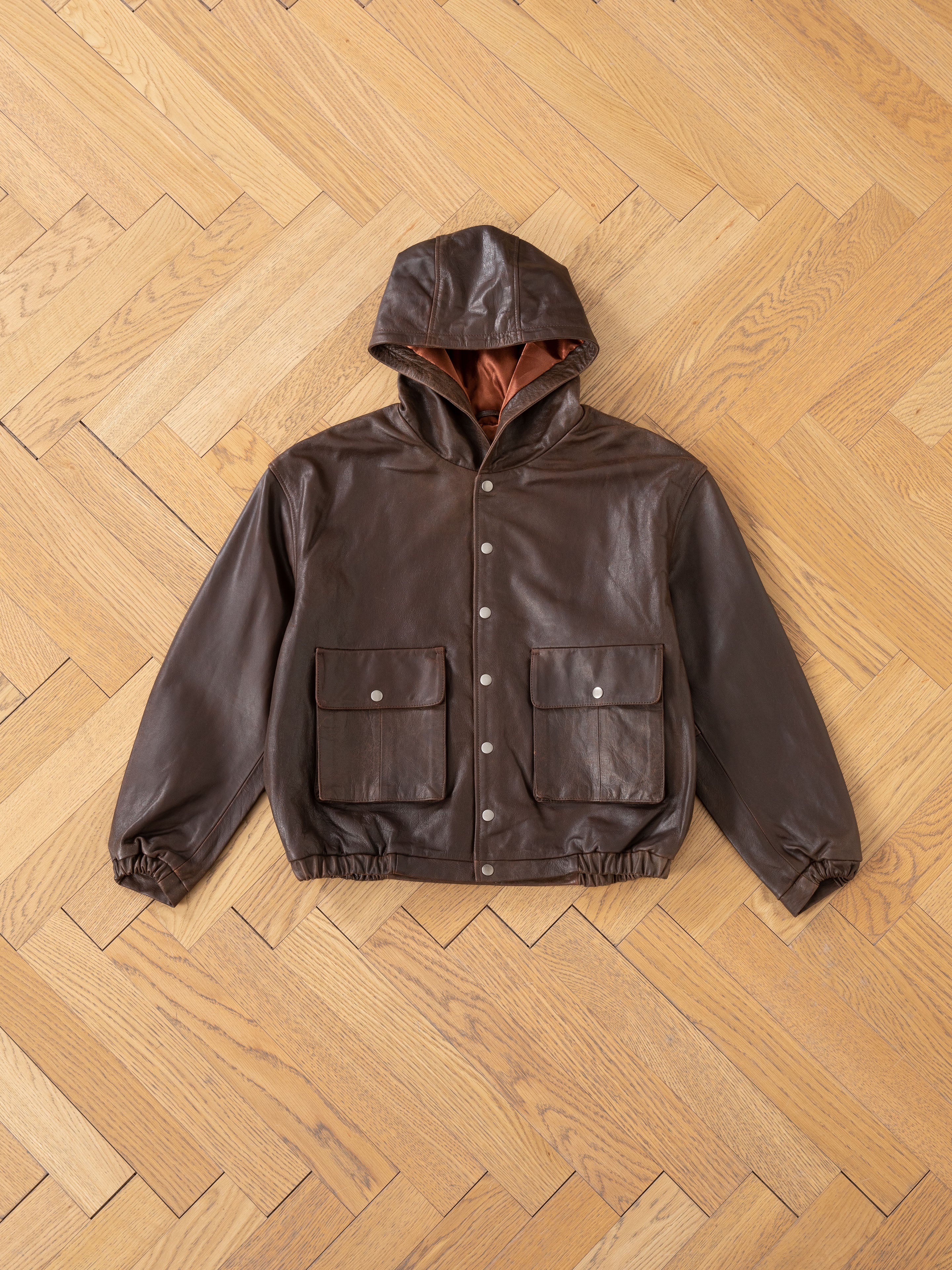 Dusk Distressed Genuine Leather Hoodie | Modern Menswear by yycbvcnbmmnbm