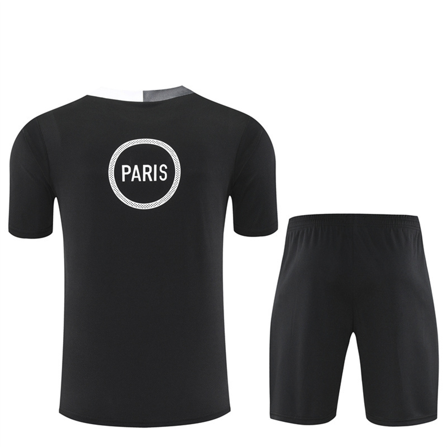 AlphaJersey-Paris Saint-Germain PSG 25-26 Kids Short-Sleeve Training Set - White Edge Black Top & Black Shorts