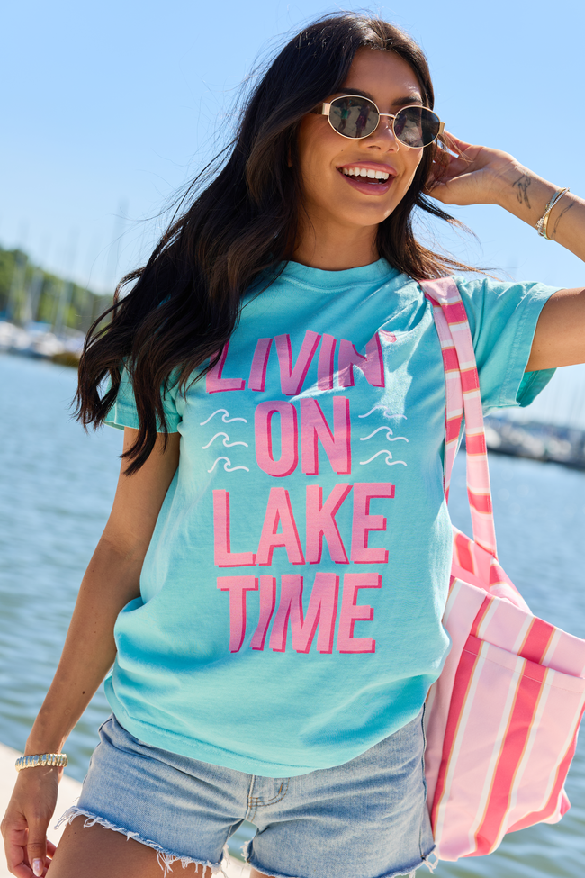 Livin' On Lake Time Mint Graphic Tee | Elegant Women's Fashion by coolavocek