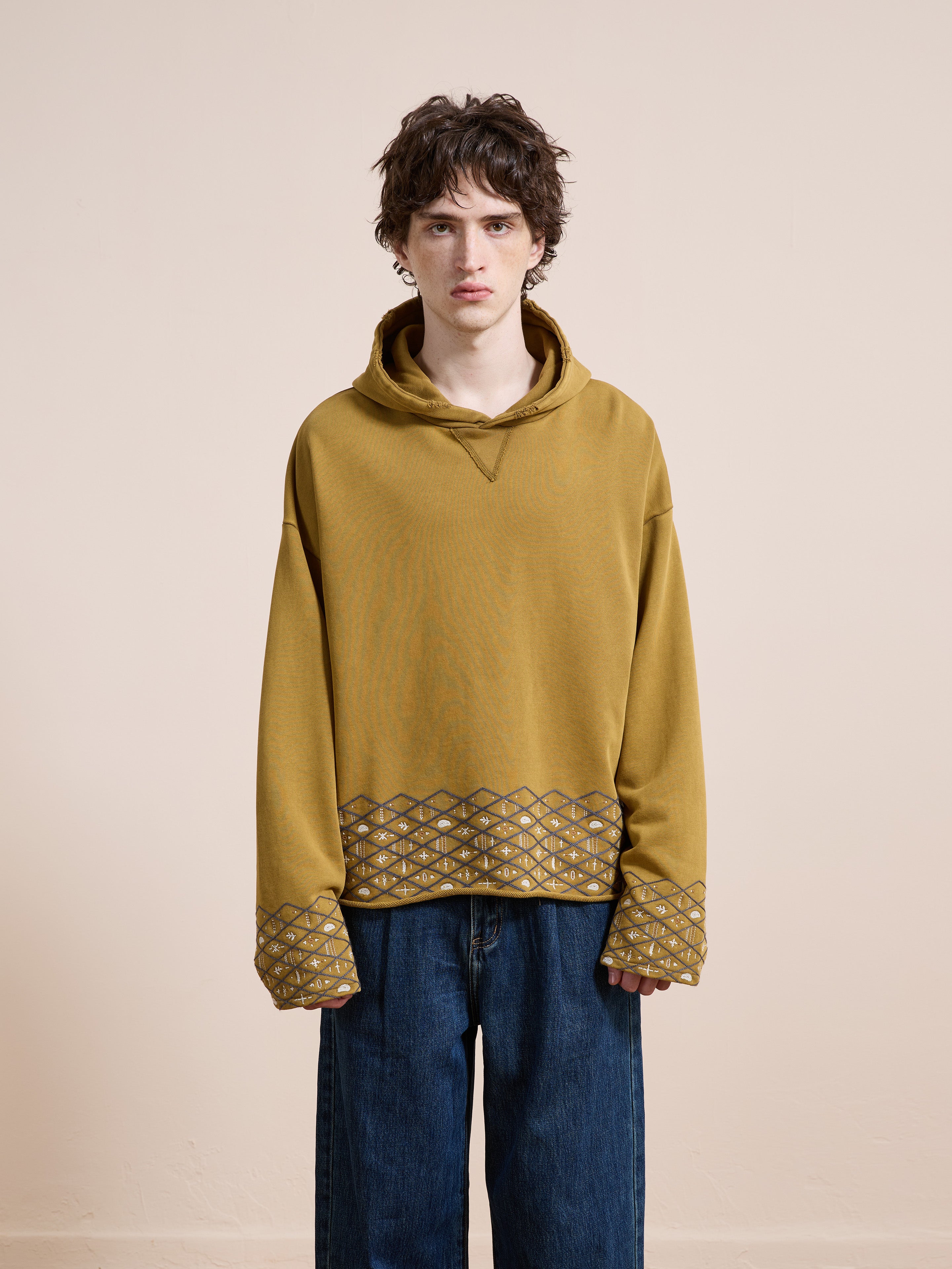 Embroidered Border Hoodie | Modern Menswear by yycbvcnbmmnbm