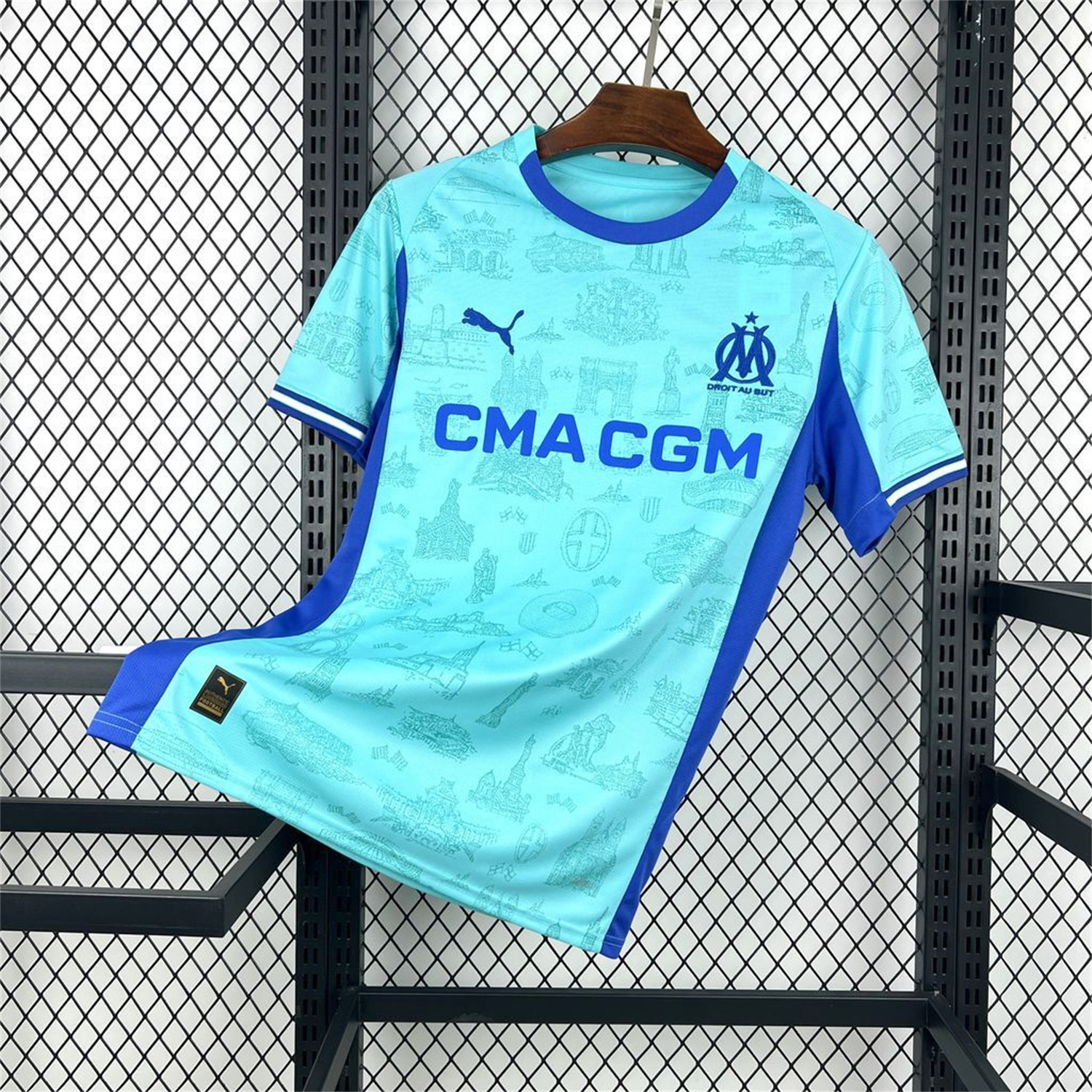 AlphaJersey-Marseille 25-26 Blue Goalkeeper Jersey - Fans Version