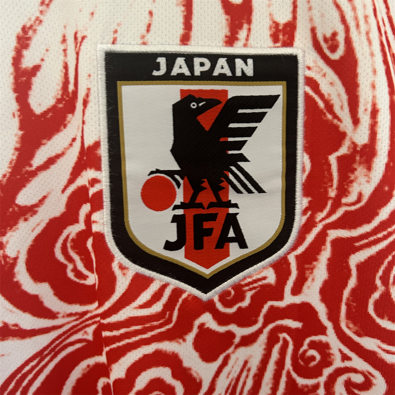 AlphaJersey-Japan 25-26 Y3 Red Auspicious Cloud Pattern White Jersey - Fans Version