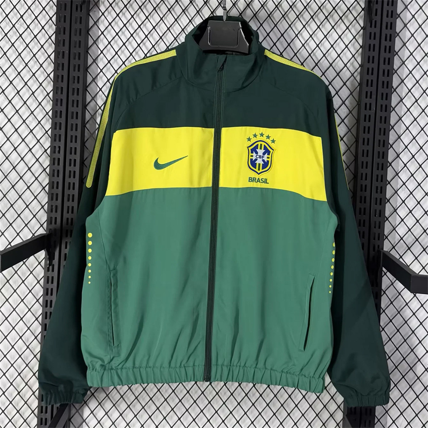 AlphaJersey-Brazil 2026 Windbreaker Jacket - Green And Yellow