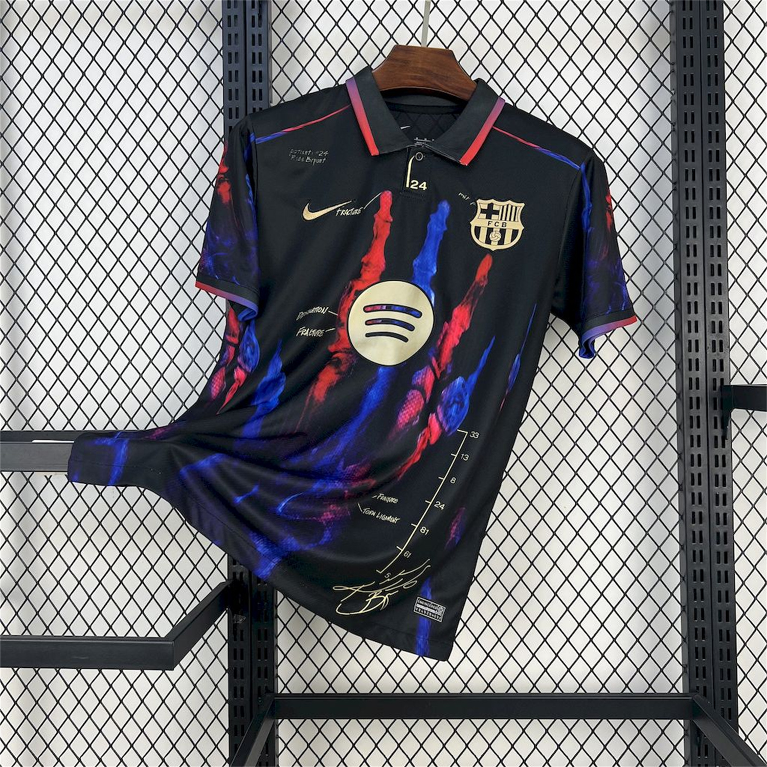 AlphaJersey-Barcelona 25-26 Red & Blue Palm Black Jersey - Fans Version