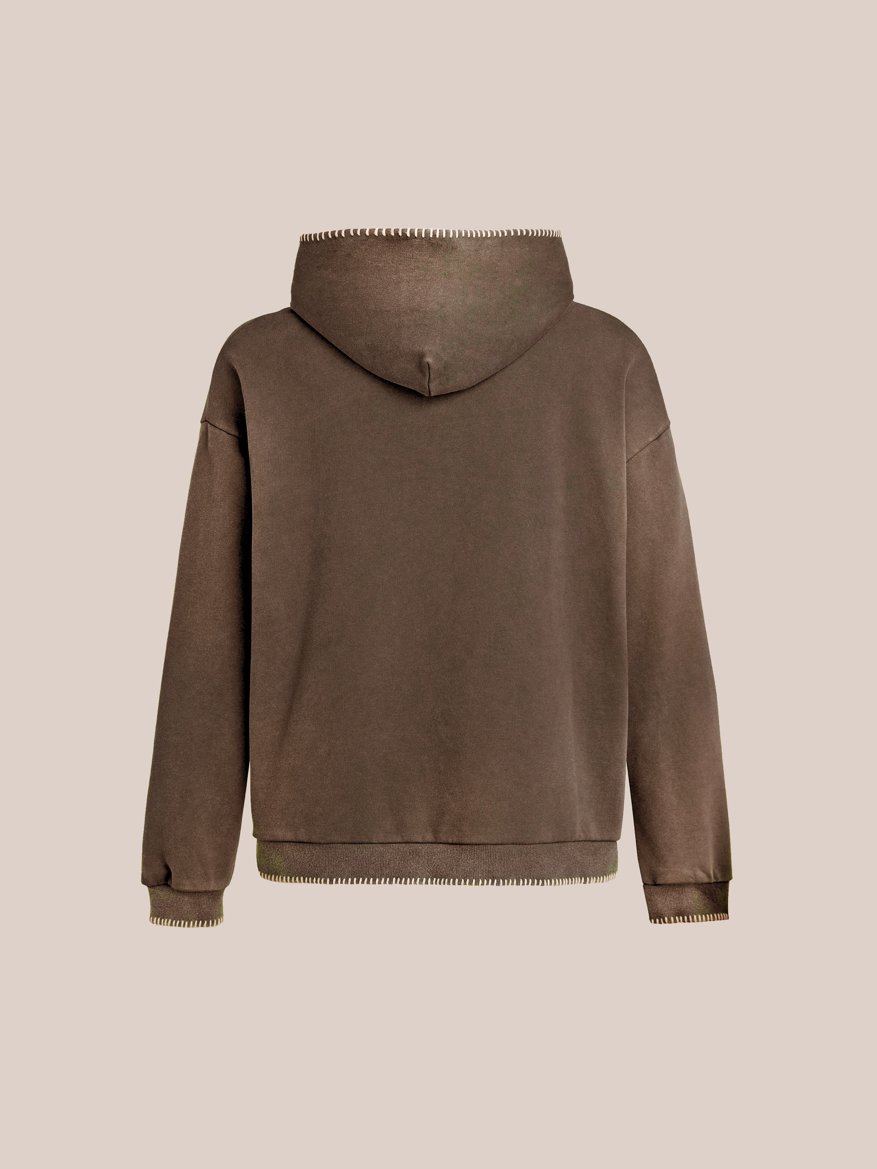 Stitched Border Distressed Logo Hoodie | Modern Menswear by yycbvcnbmmnbm
