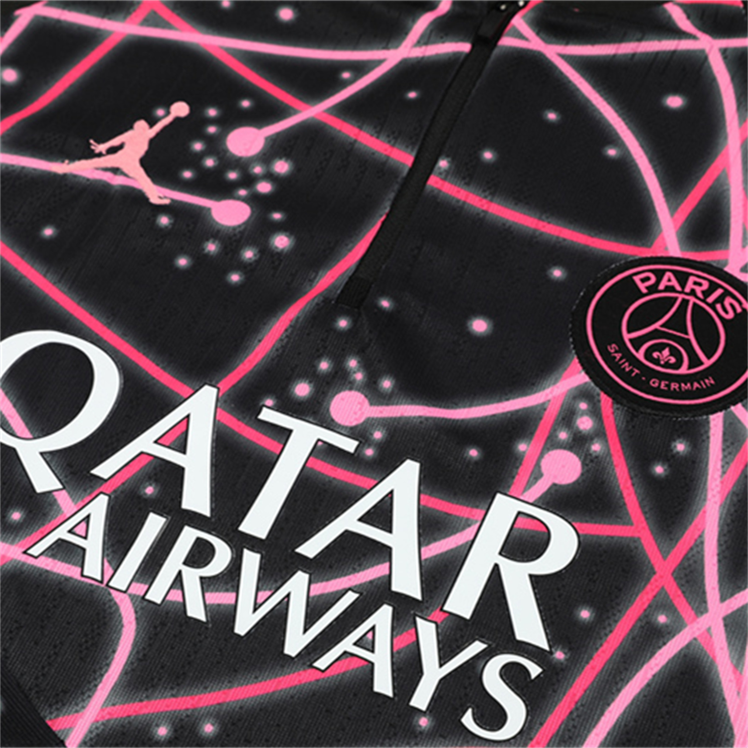 AlphaJersey-Paris Saint-Germain PSG 25-26 Kids Long Sleeve Training Set - JD Black Pink Top and Black Pants