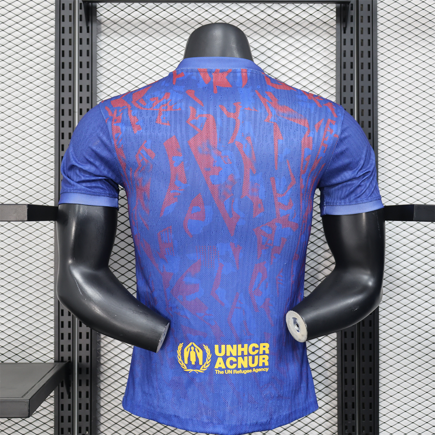 AlphaJersey-Barcelona 25-26 Blue Gradient and Red Shaped Pattern Pattern Jersey - Player Version