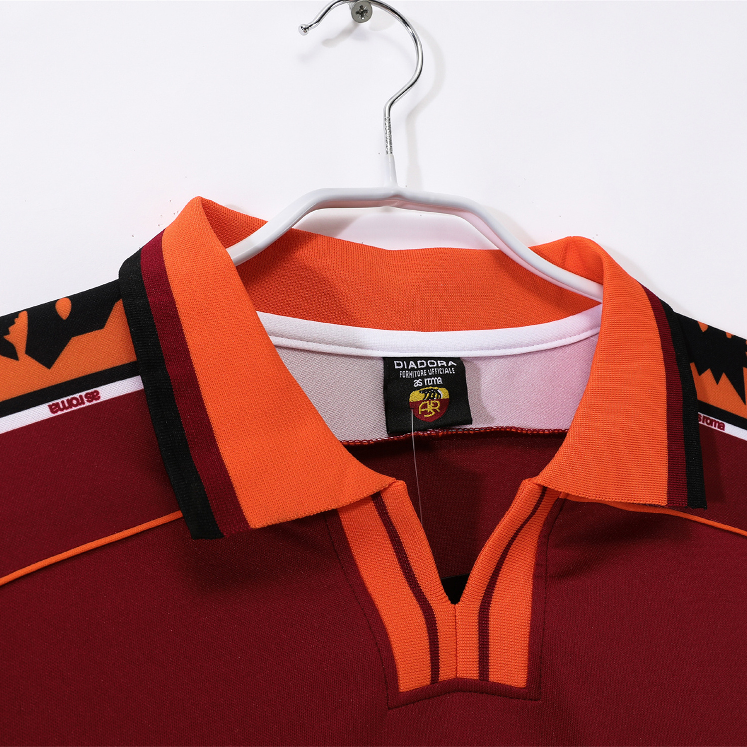 AlphaJersey-Retro Roma 1998-99 Home Long Sleeves Jersey