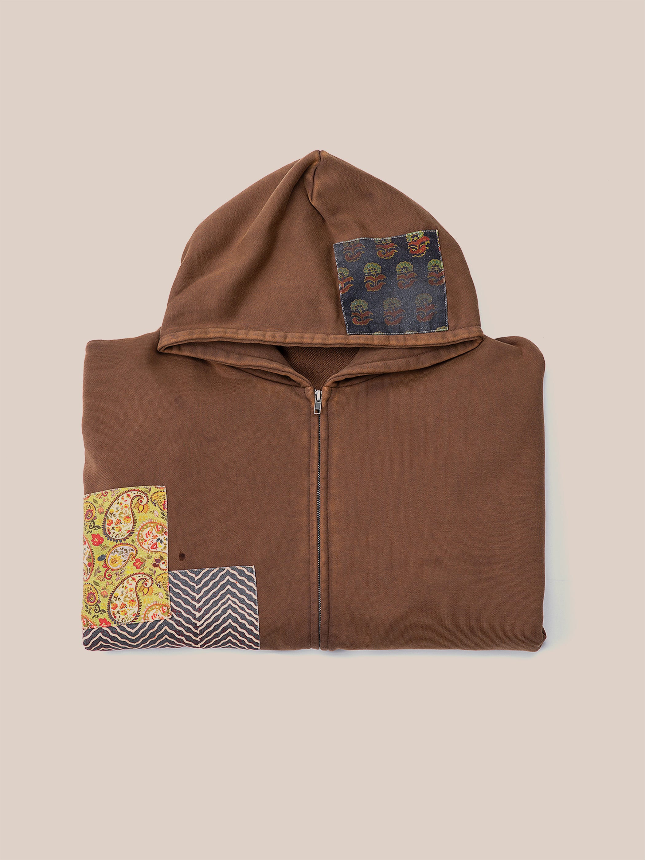 Tapestry Patchwork Zip Up Hoodie | Modern Menswear by yycbvcnbmmnbm