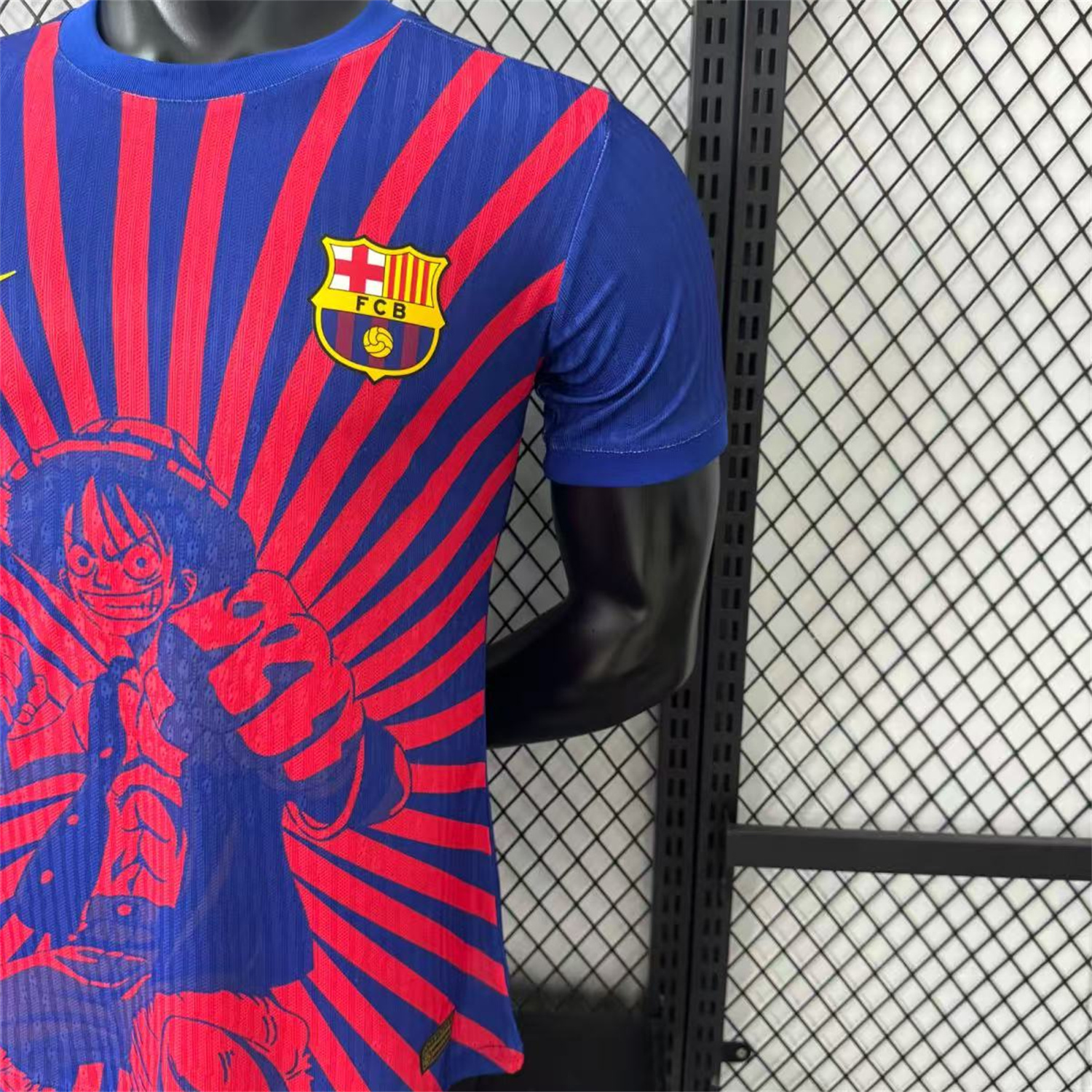 AlphaJersey-Barcelona 25-26 One Piece Red Silhouette Special Blue Jersey - Player Version