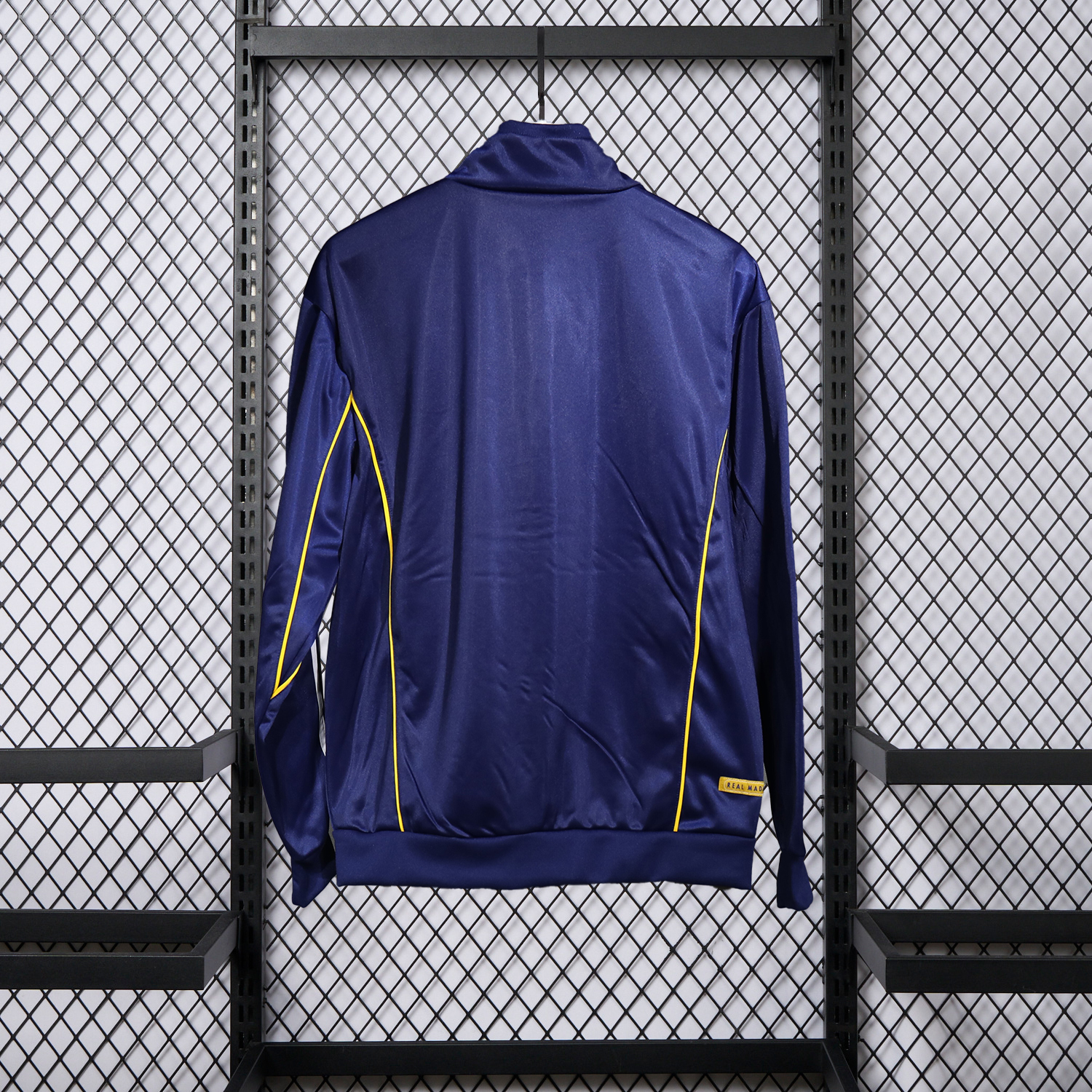 AlphaJersey-Real Madrid 25-26 Pure Color Yellow Lines Training Set - Dark Blue Top and Dark Blue Pants
