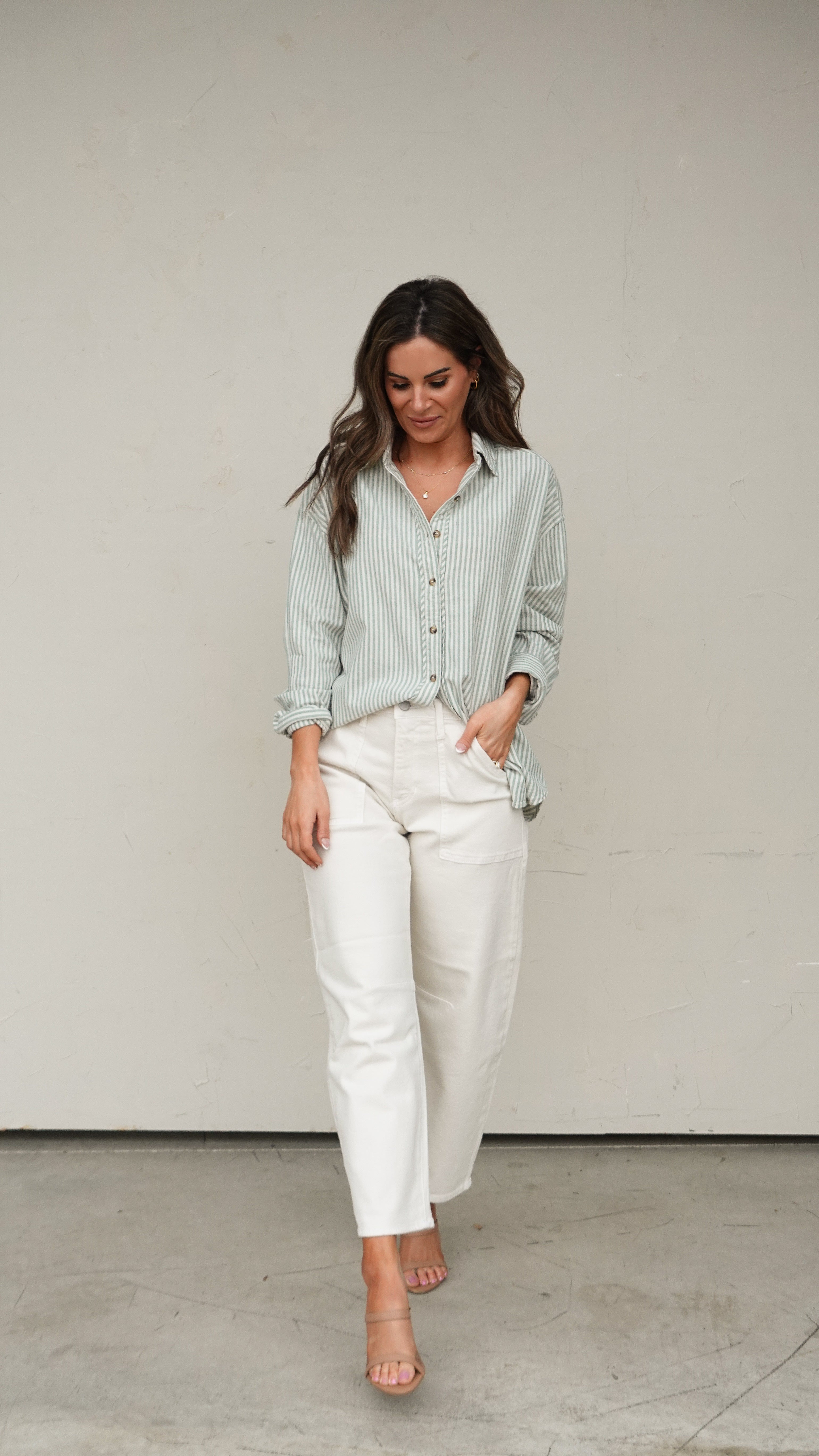 Ecru Utility Barrel Denim | Elegant Women's Fashion by coolavocek