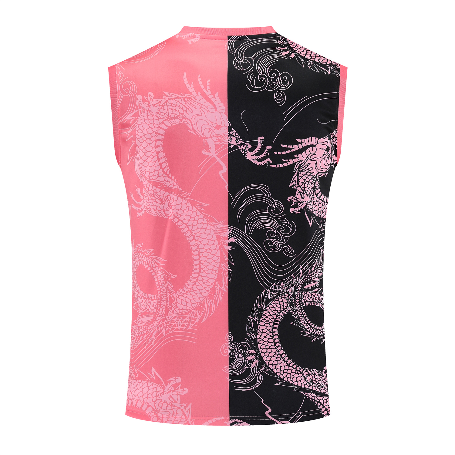 AlphaJersey-Real Madrid 25-26 Vest Training Set - Pink-Black Dragon Vest & Black-White Shorts