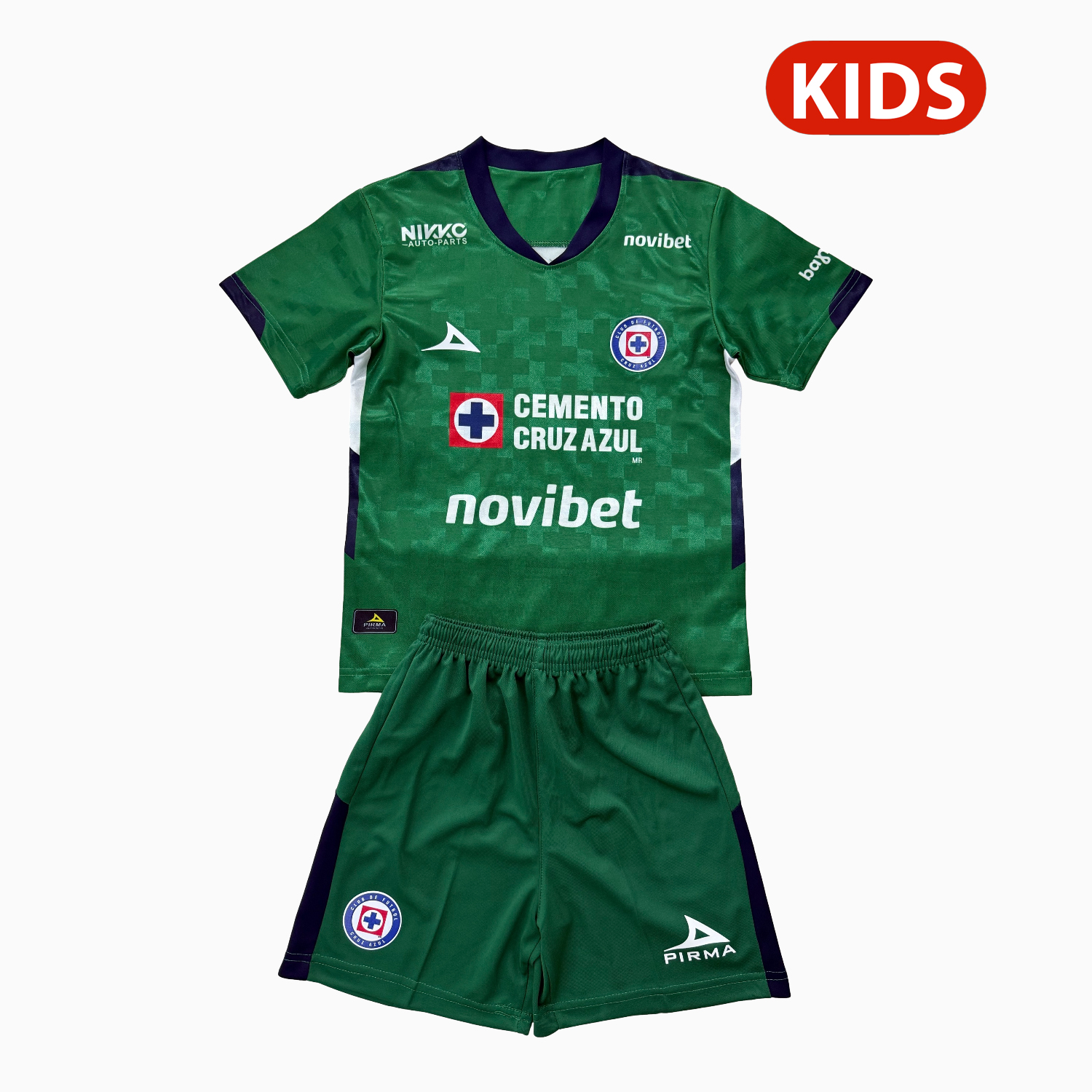 AlphaJersey-Cruz Azul 25-26 Green Goalkeeper Kids Kit