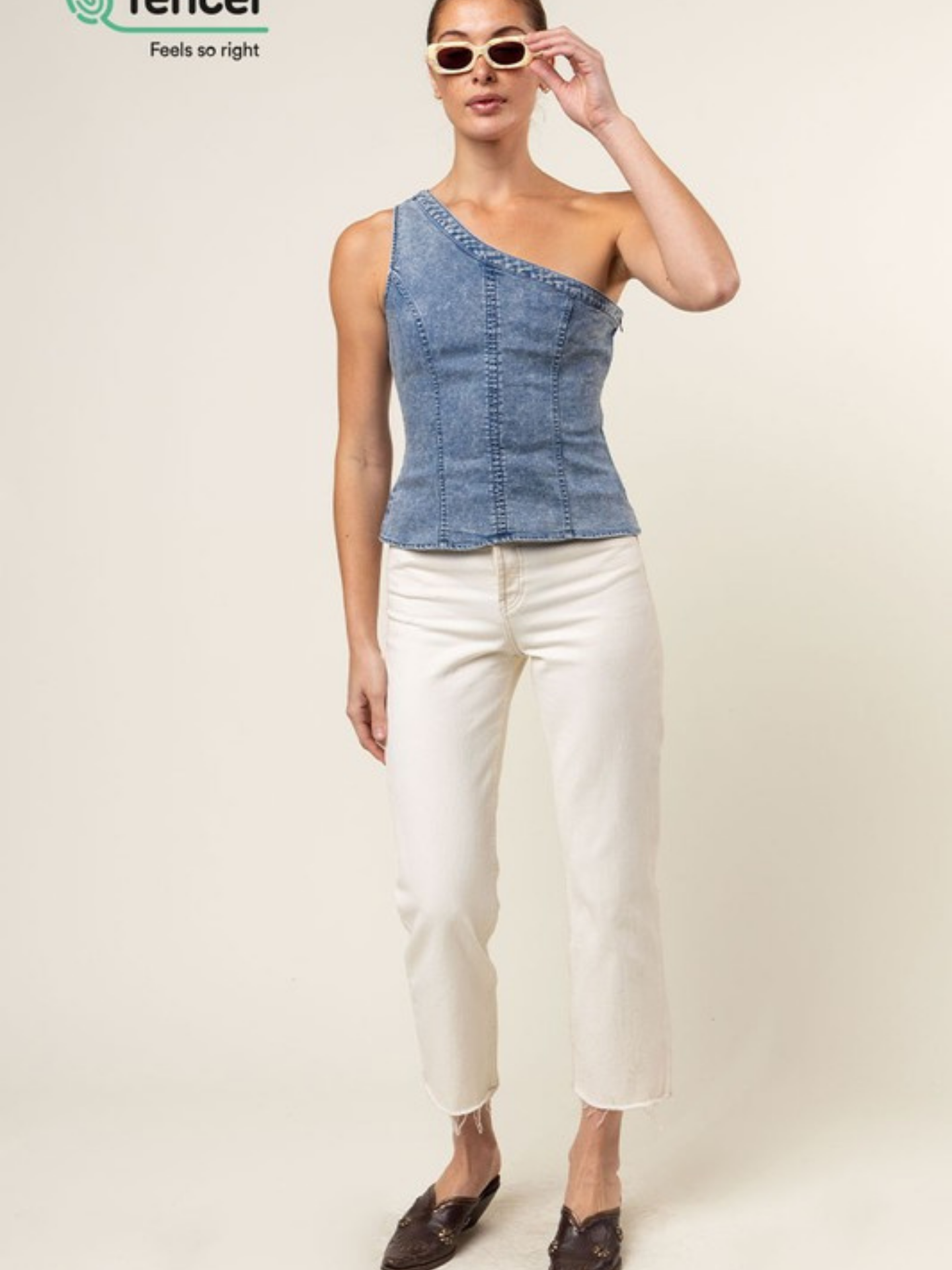 Tencel One Shoulder Braided Blouse | Elegant Women's Fashion by coolavocek