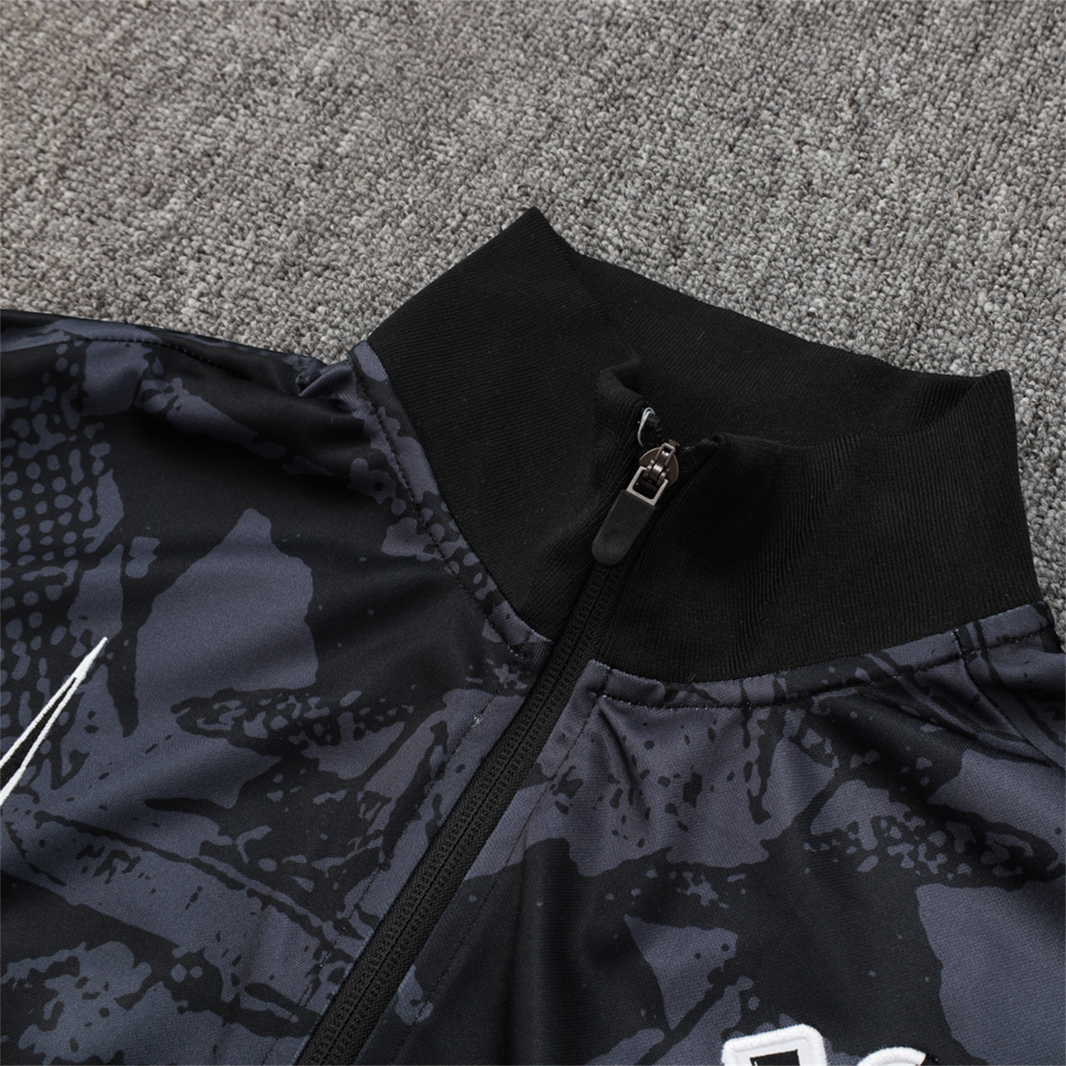 AlphaJersey-Corinthians 25-26 Jacket Training Tracksuit - Black and Gray Pattern Jackets & Black Pants