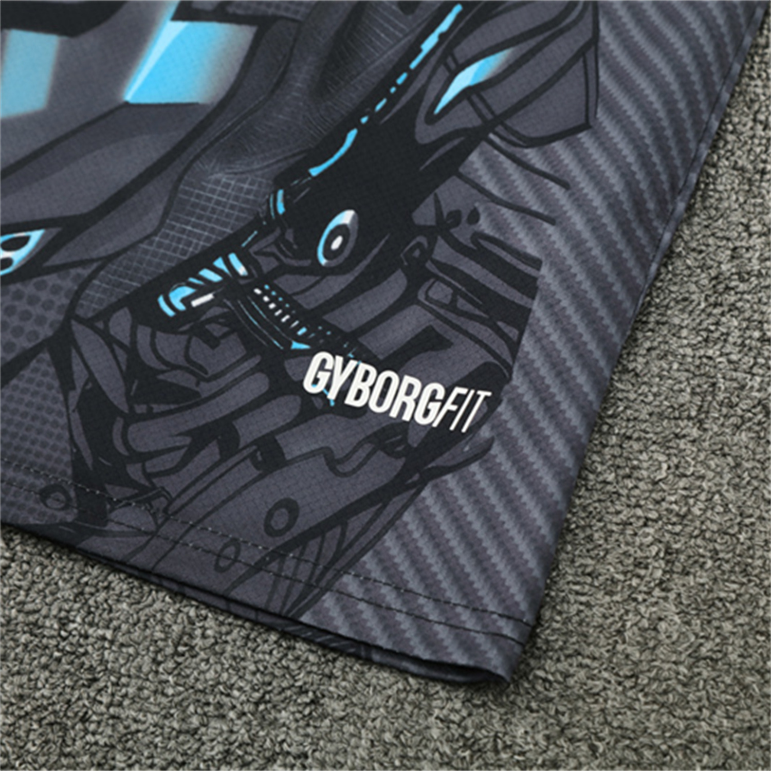 AlphaJersey-Napoli 25-26 Kids Short-Sleeve Training Set - Gray Mecha Top & Black Shorts