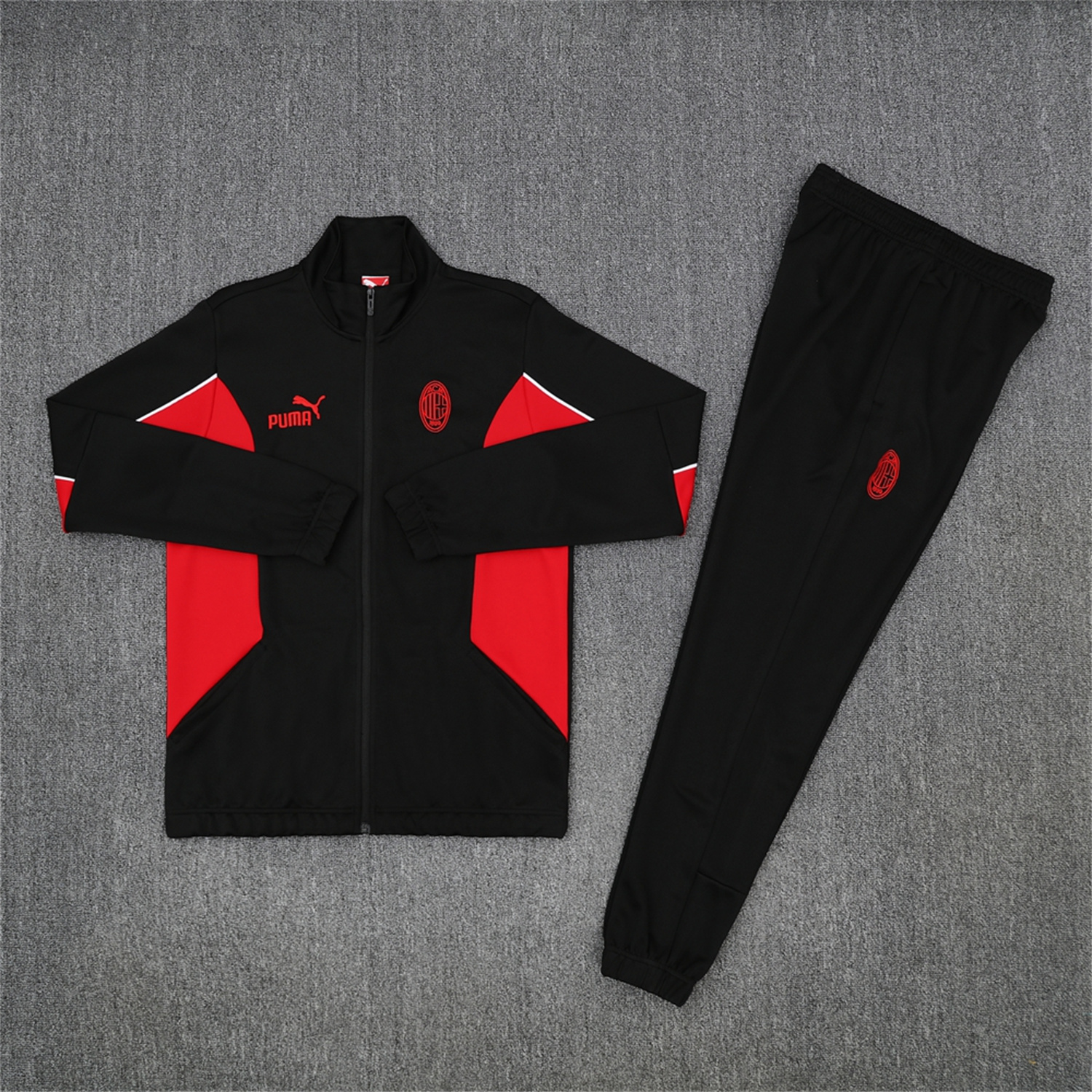 AlphaJersey-AC Milan 25-26 Jacket Training Tracksuit - Black top & Black Pants