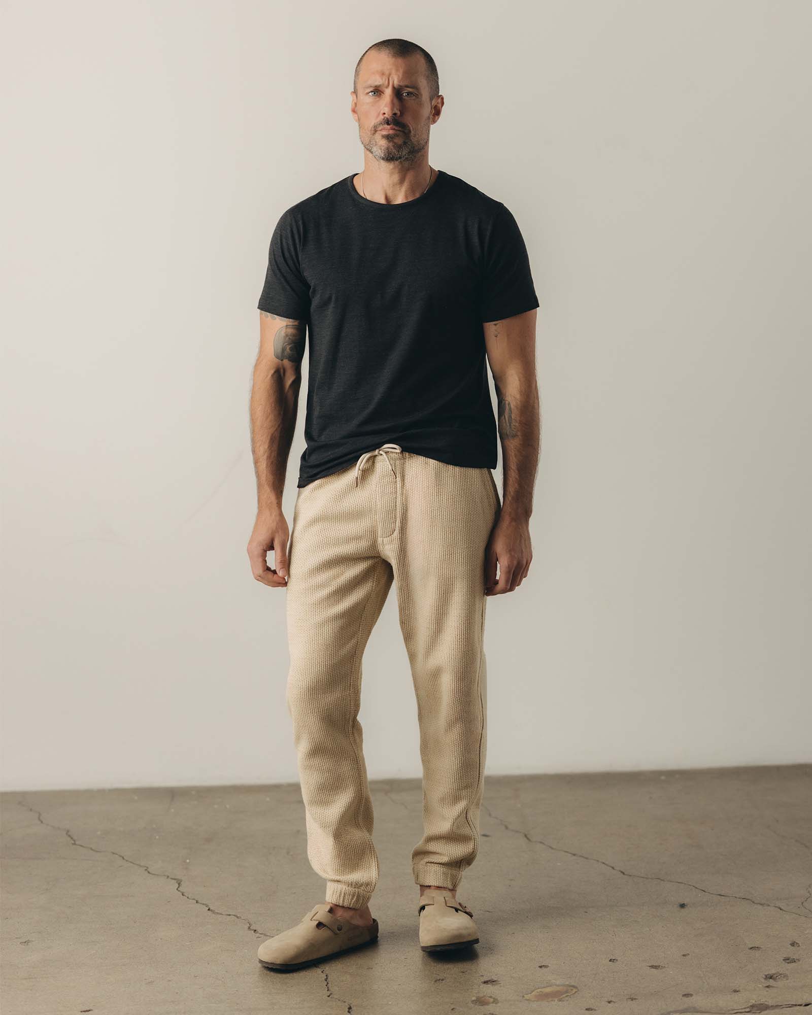 The Apres Pant in Natural Sashiko | Modern Menswear by yycbvcnbmmnbm