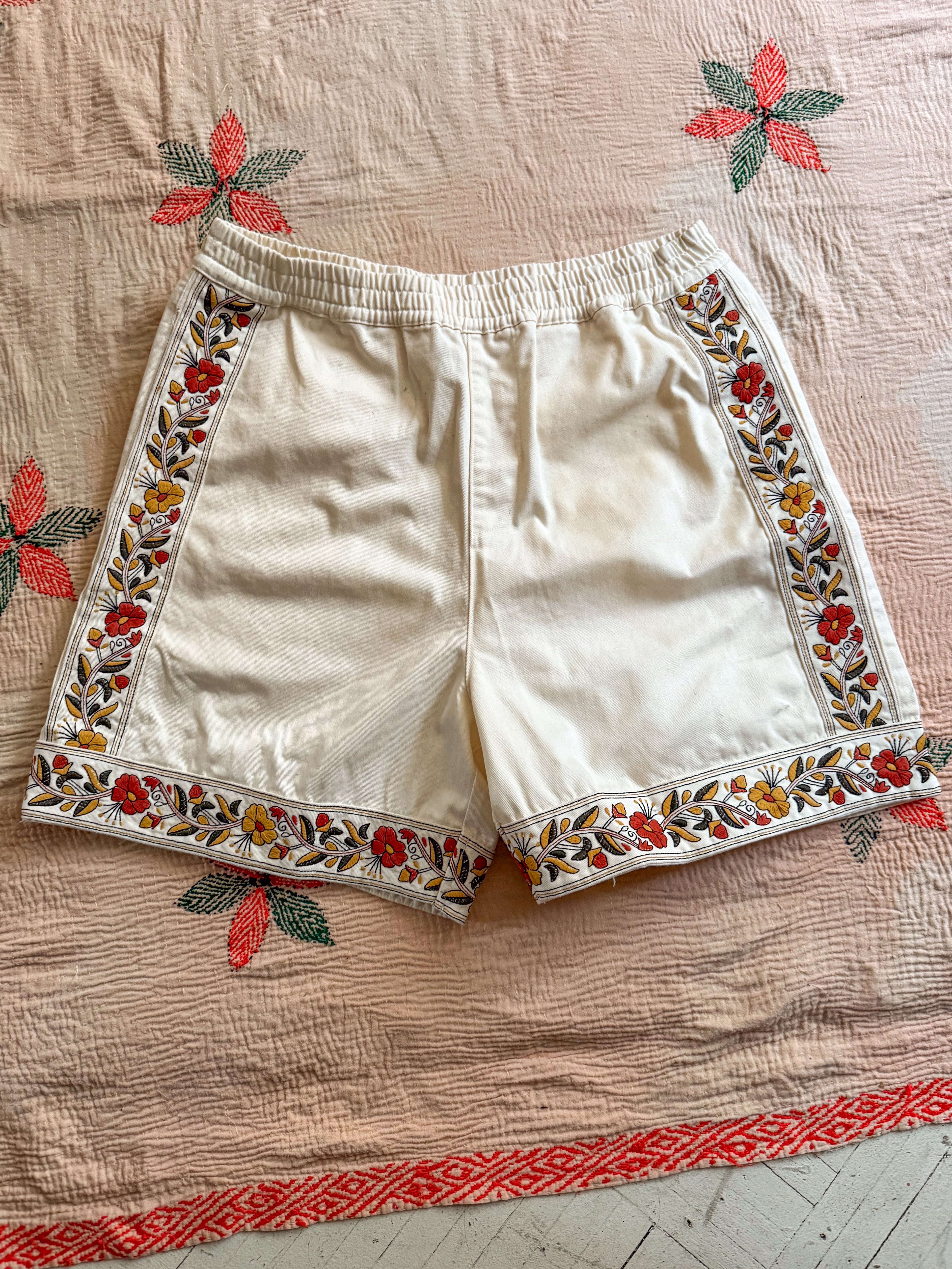 Kantha Floral Work Shorts | Modern Menswear by yycbvcnbmmnbm