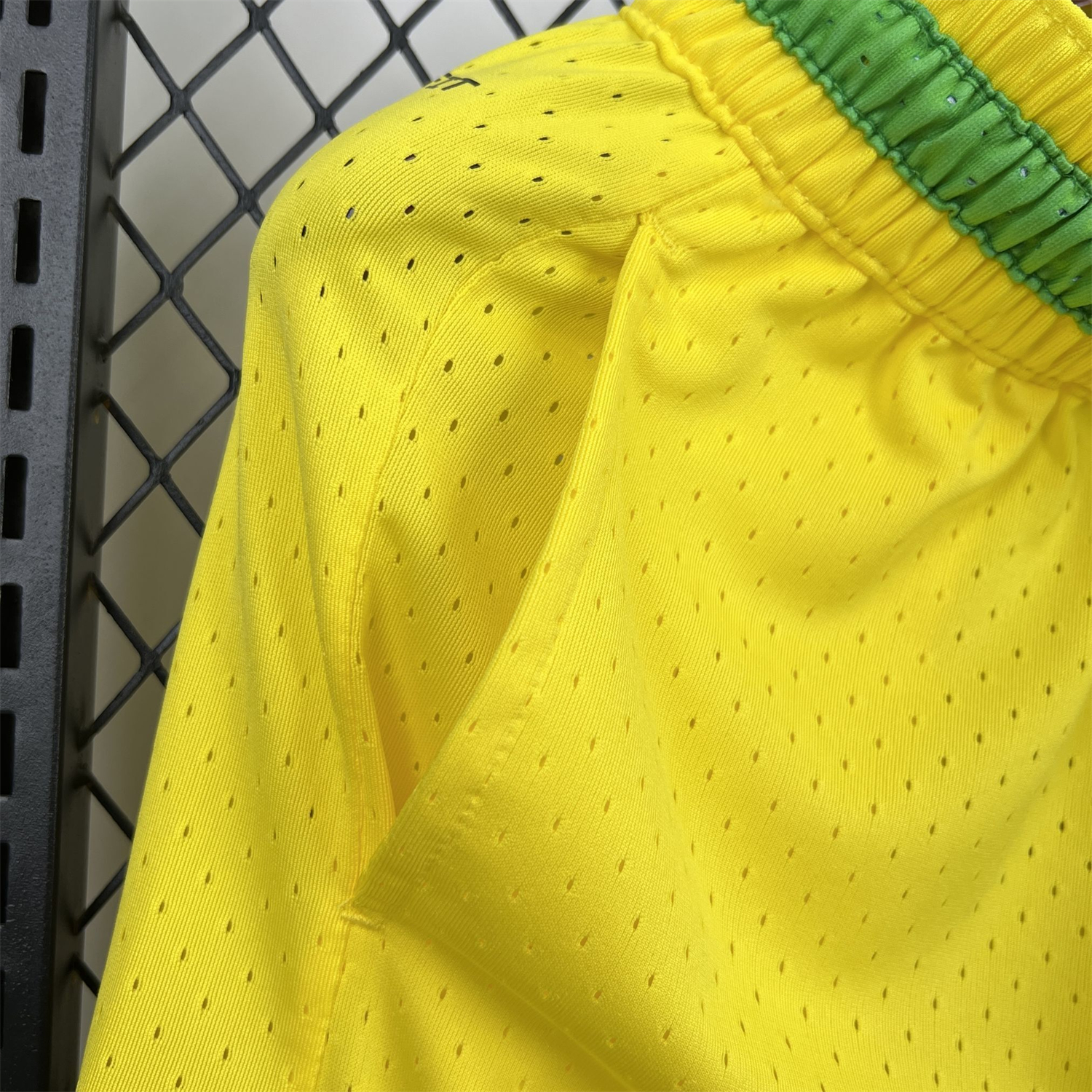 AlphaJersey-Brazil 2026 Yellow Casual Shorts - Fans Version