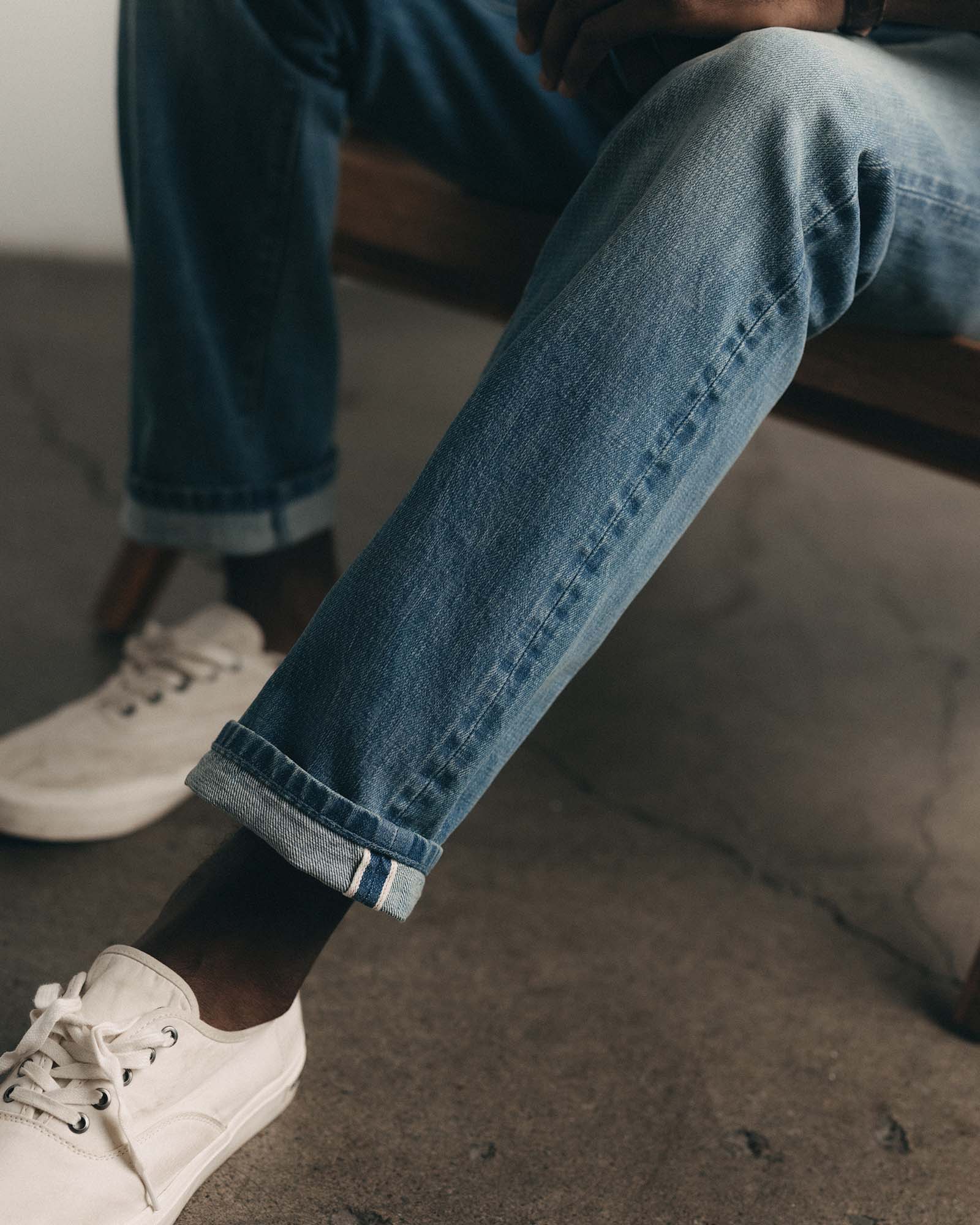 The Straight Jean in Light Wash Organic Selvedge | Modern Menswear by yycbvcnbmmnbm