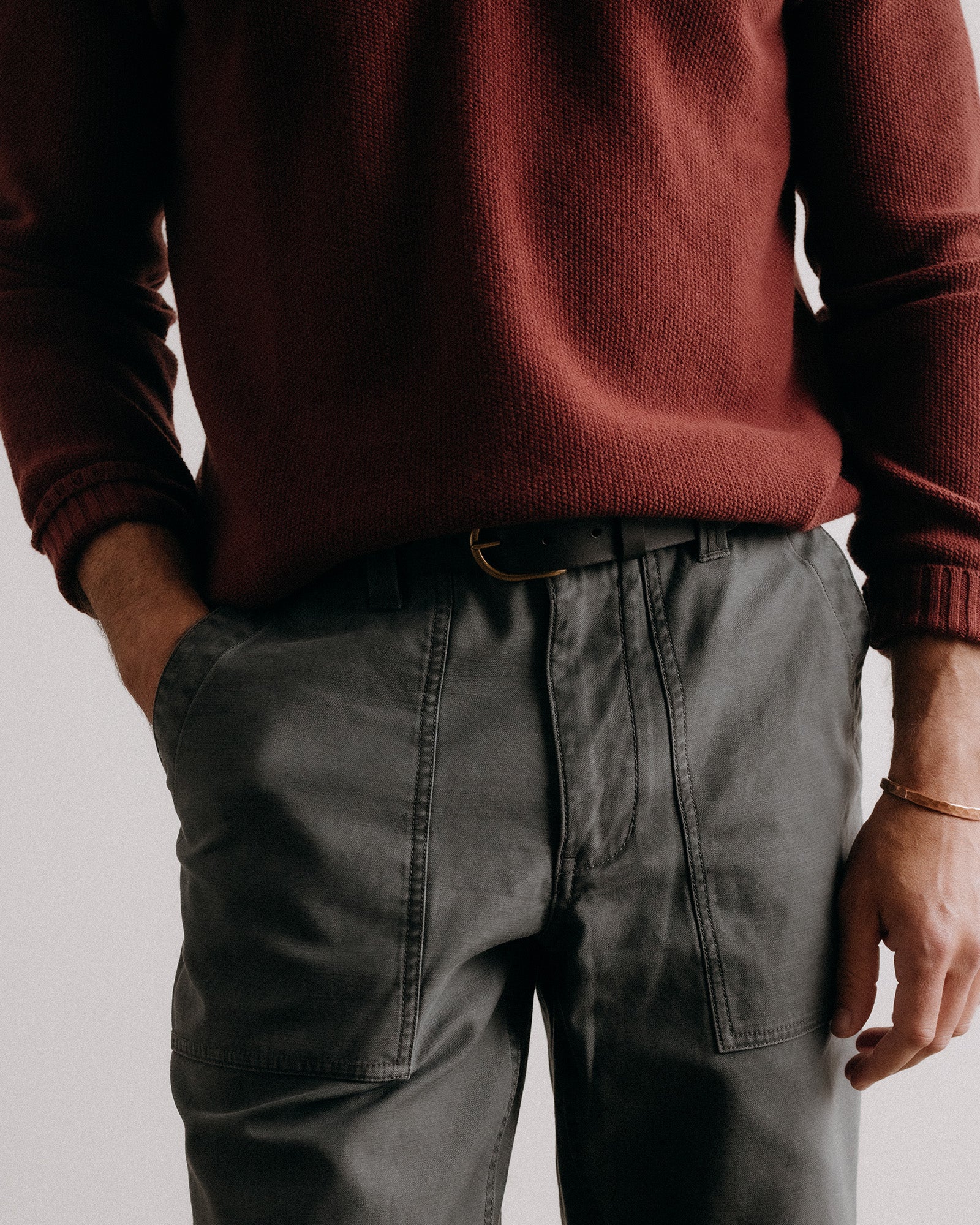 The Surplus Pant in Faded Black Reverse Sateen | Modern Menswear by yycbvcnbmmnbm