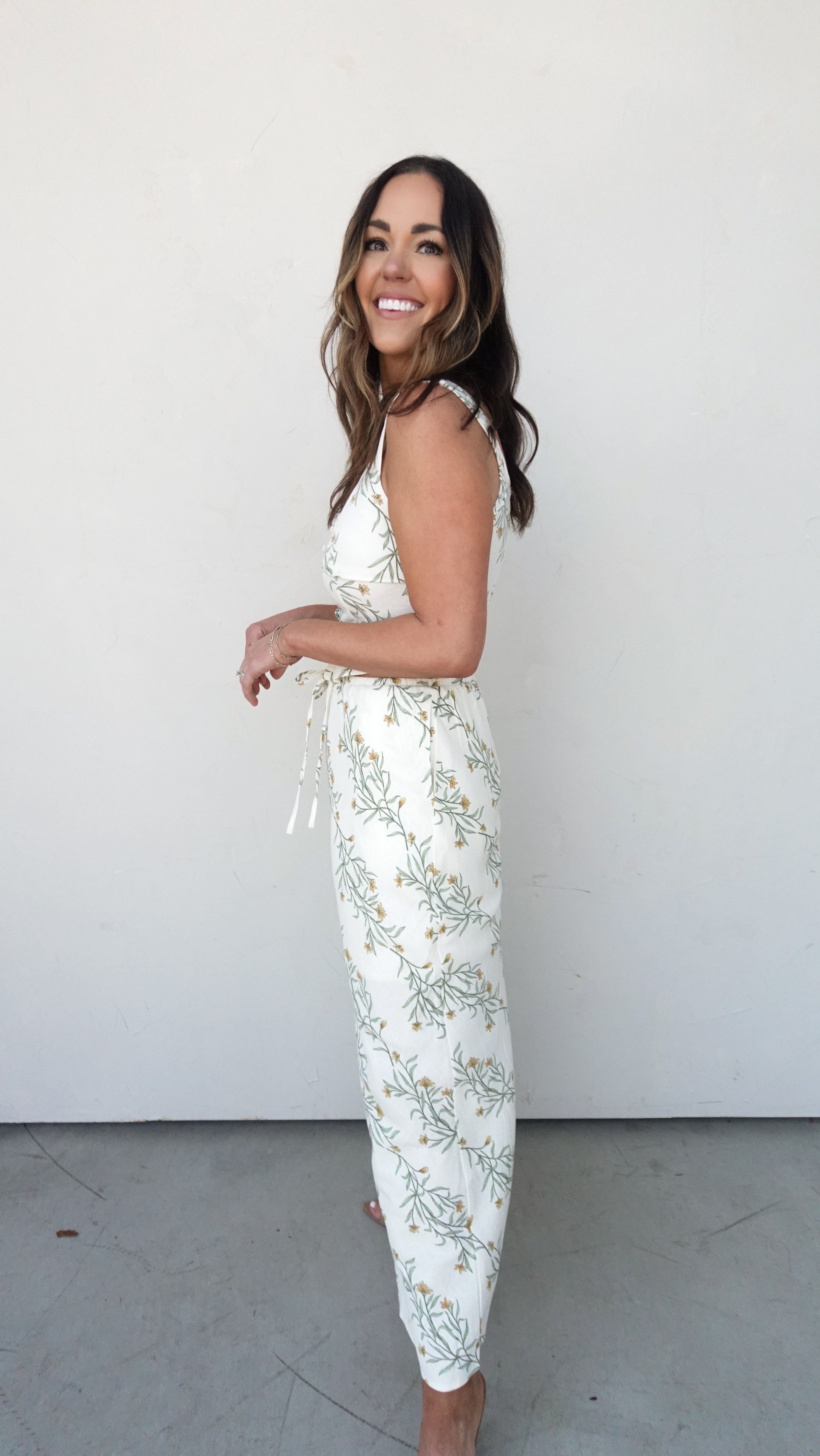 Cream Floral Tank and Skirt Set | Elegant Women's Fashion by coolavocek