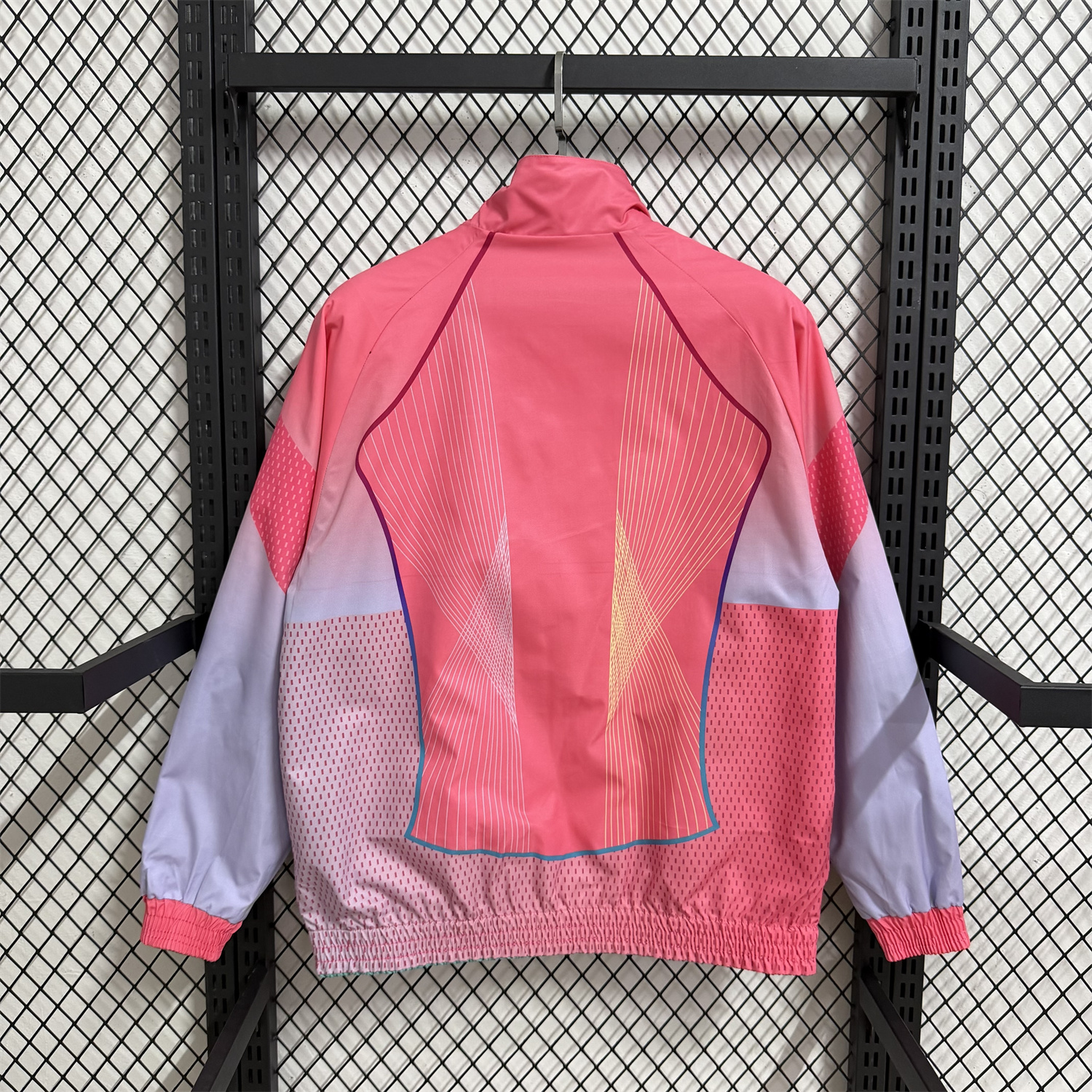 AlphaJersey-Barcelona 25-26 Double Sided Reversible Windbreaker - Green & Pink