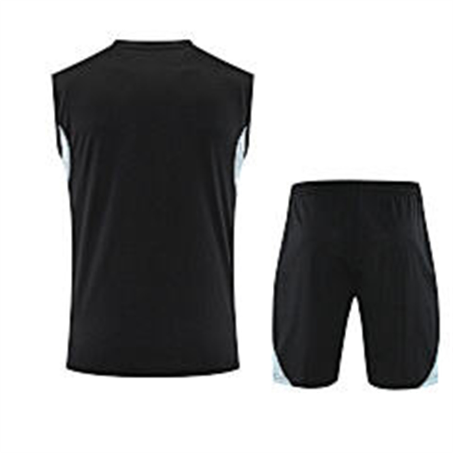 AlphaJersey-INT M.A.M 25-26 Vest Training Set - Black And Light Grey Vest & Black Shorts