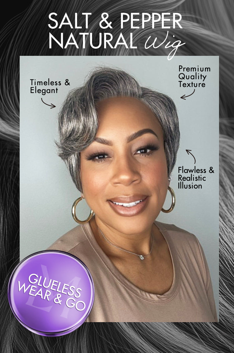Salt and Pepper Short Pixie Cut Wig Glueless Minimalist HD Lace Grey Wig Pre-Cut Lace