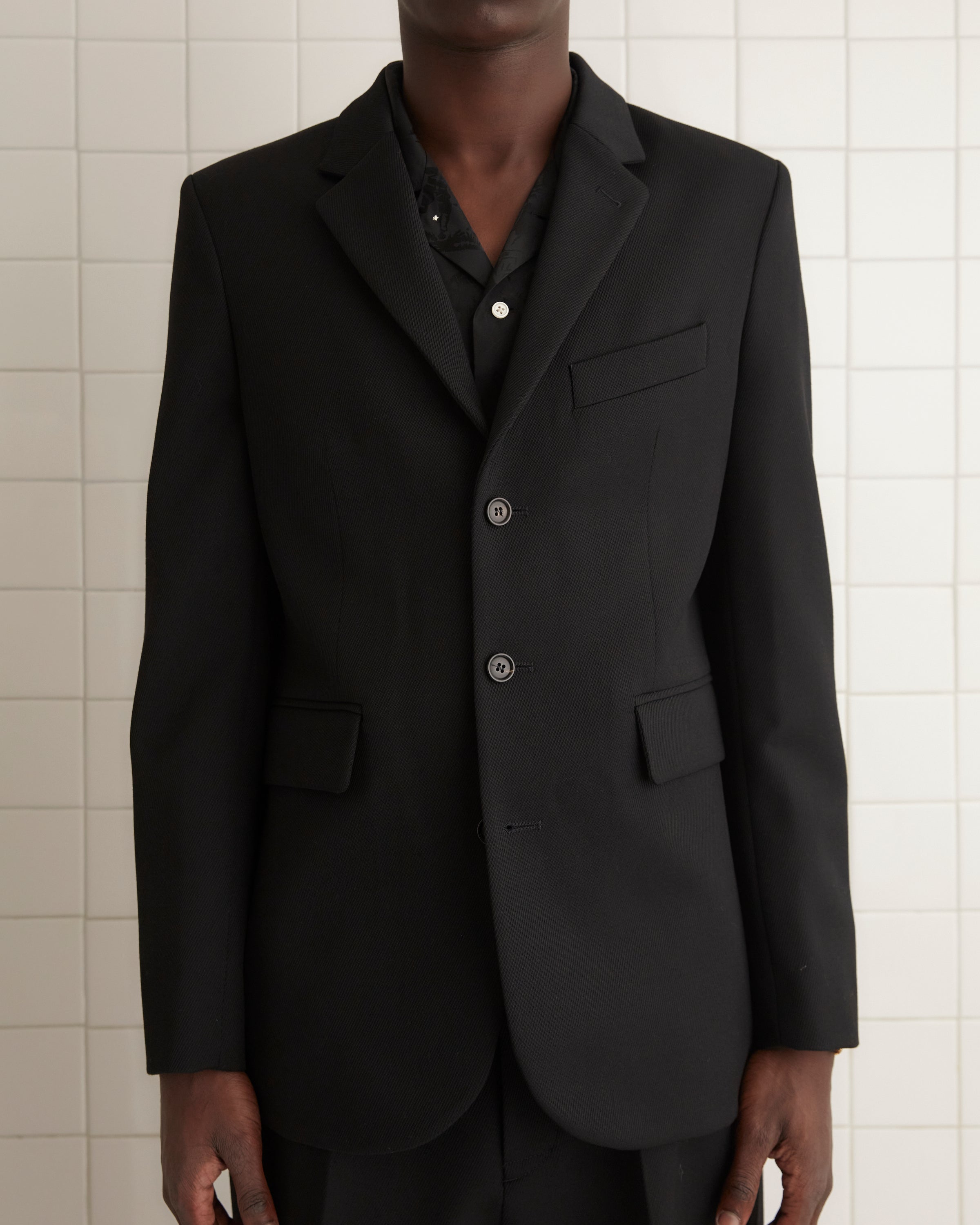 Riding Twill Suit Jacket - Black | Modern Menswear by yycbvcnbmmnbm