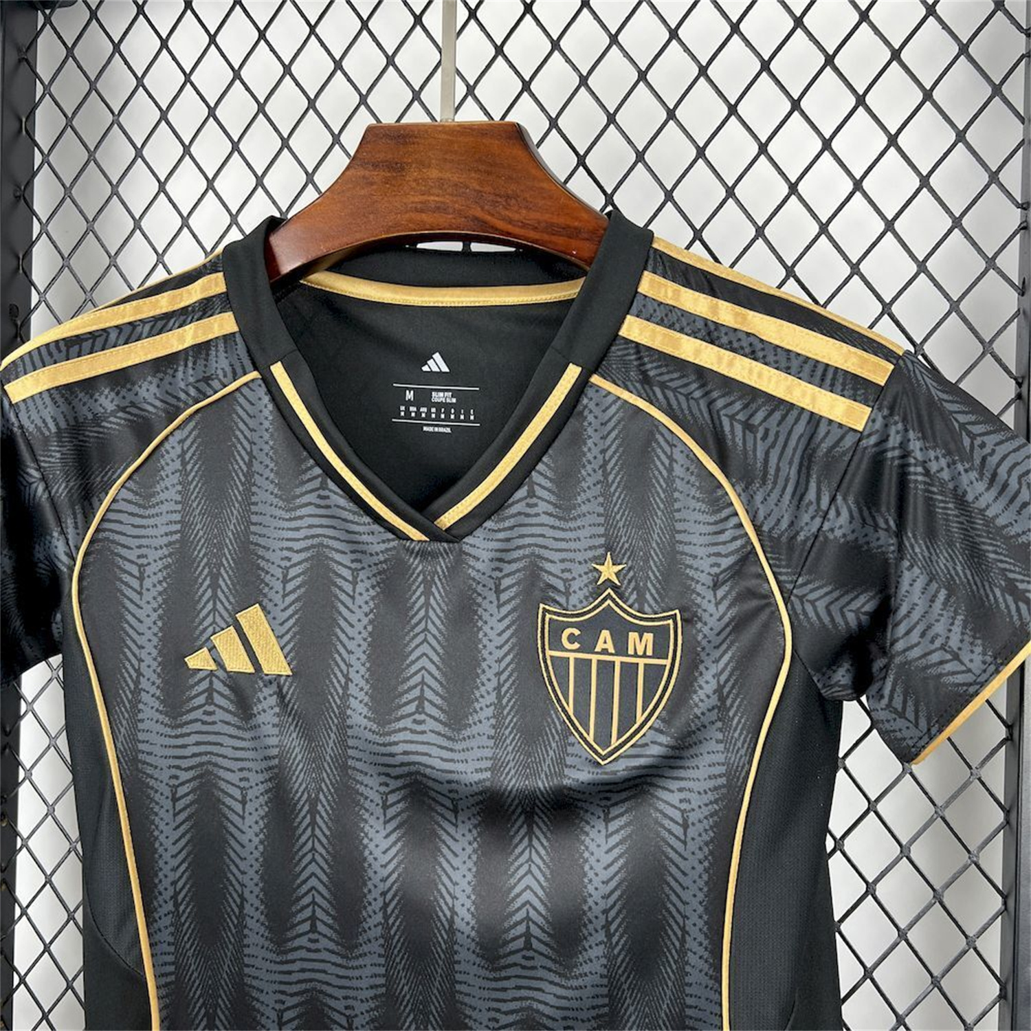 AlphaJersey-Women's Atletico Mineiro 25-26 Third Black And Gold Unsponsored Jersey