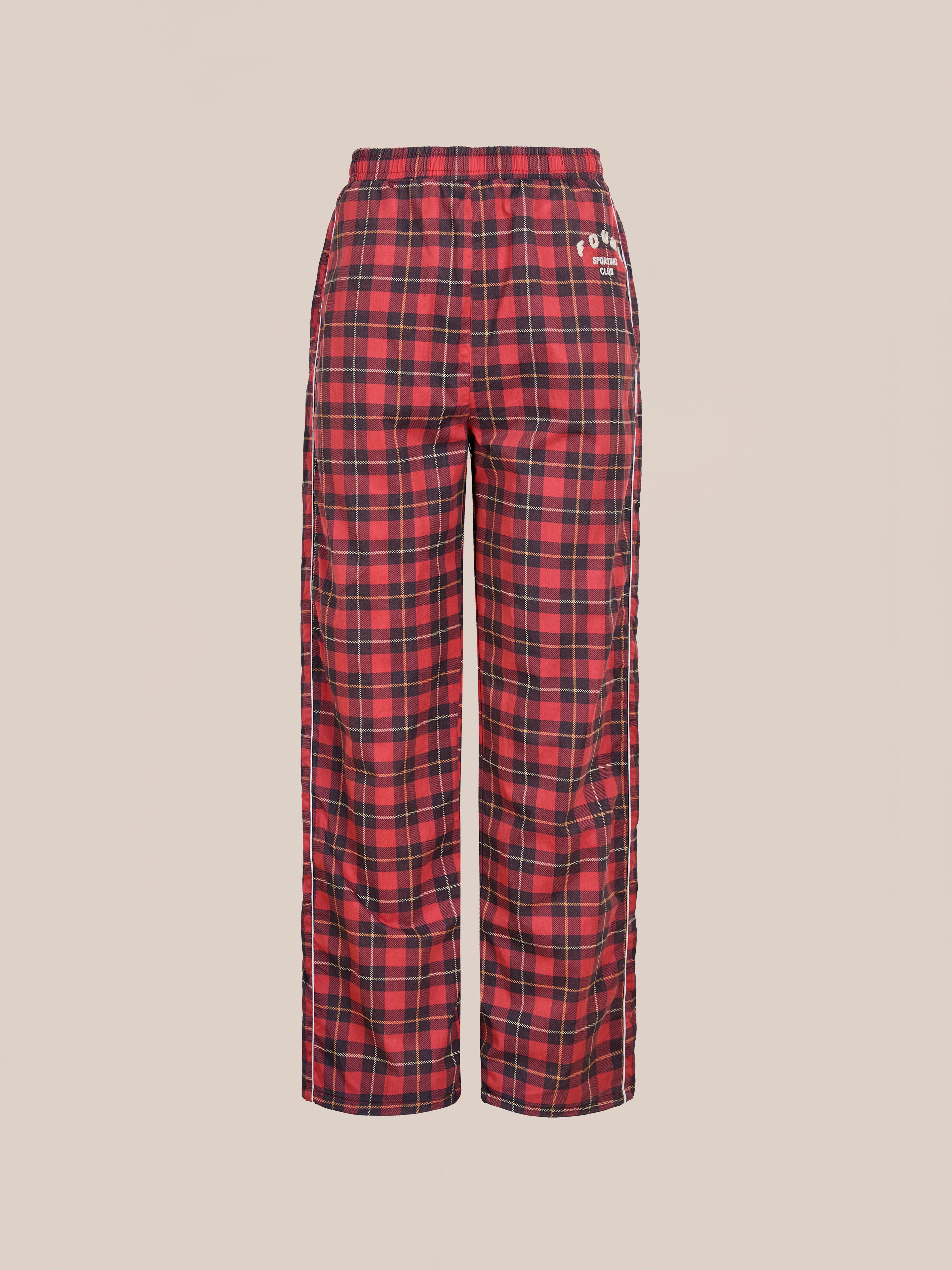 Red Plaid Track Pants | Modern Menswear by yycbvcnbmmnbm