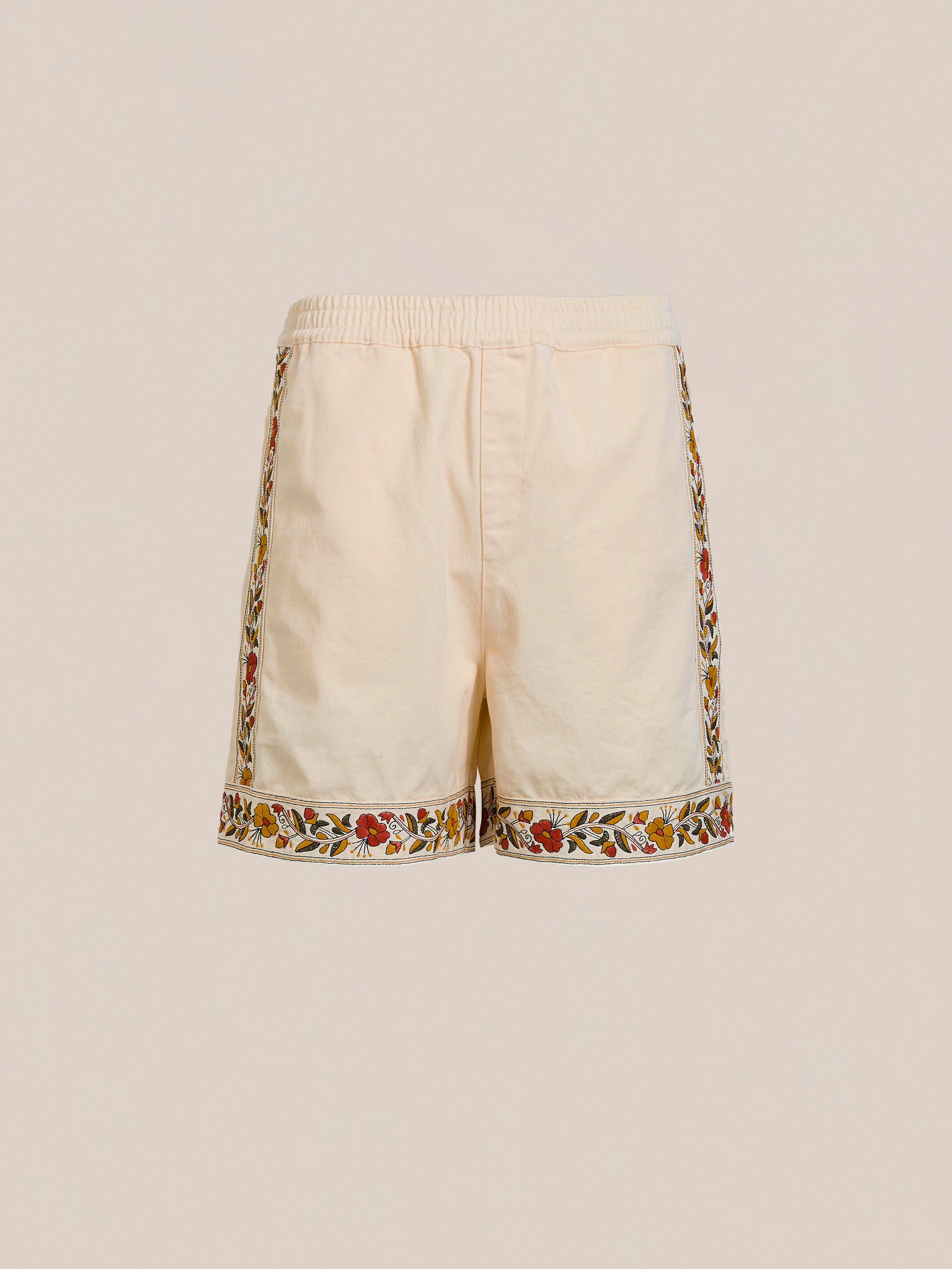 Kantha Floral Work Shorts | Modern Menswear by yycbvcnbmmnbm
