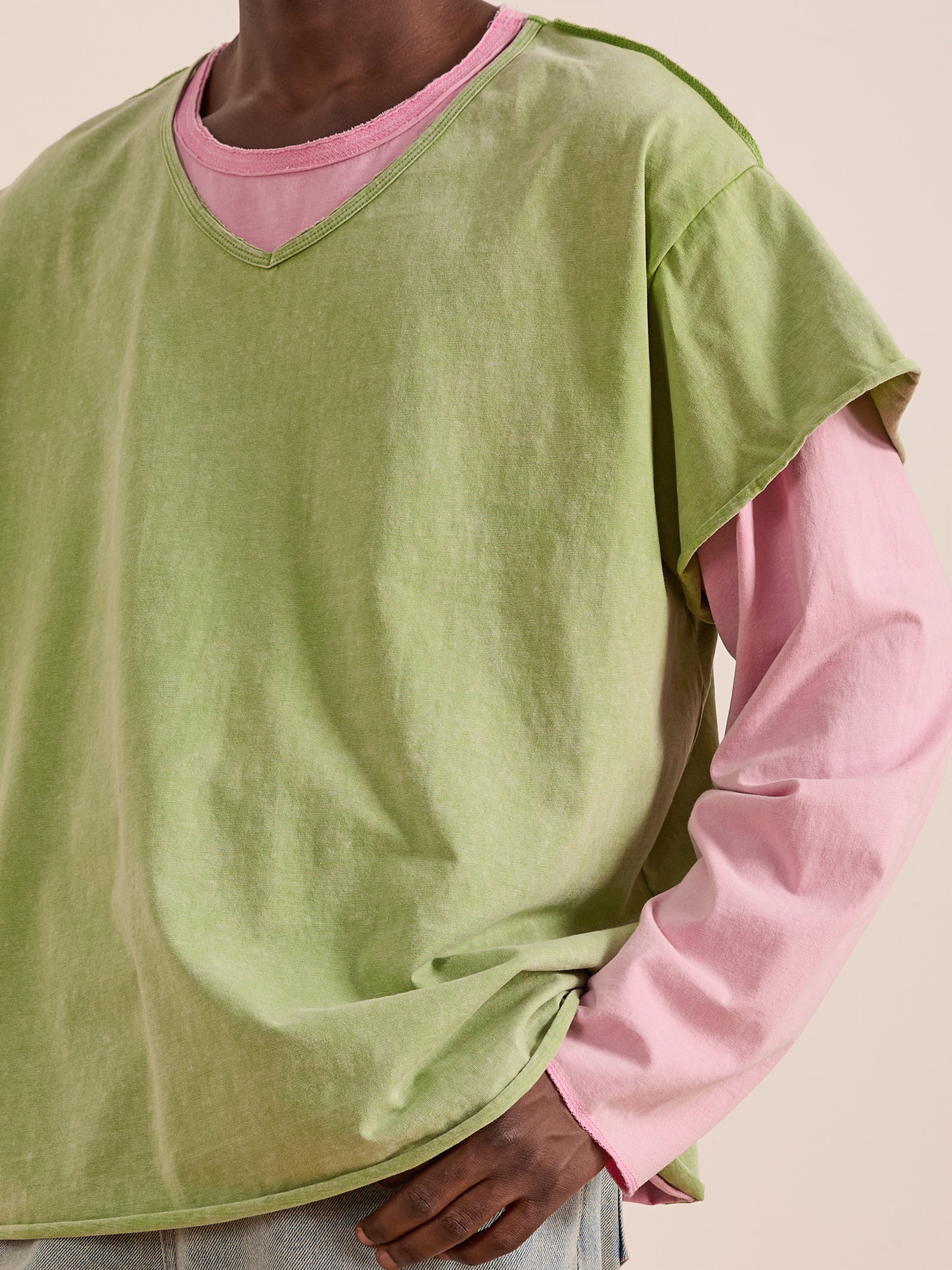 Double Layer LS Tee | Modern Menswear by yycbvcnbmmnbm