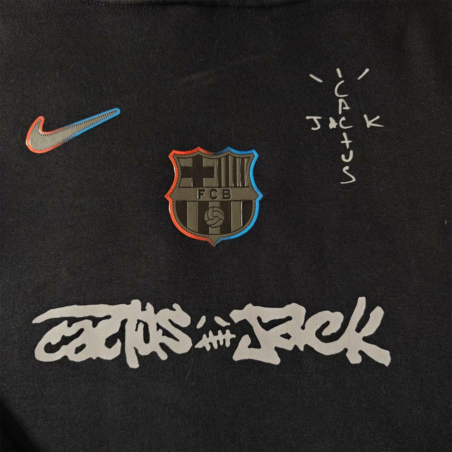 AlphaJersey-Barcelona x Travis Scott Team Logo Centered Unisex Pullover Hoodie