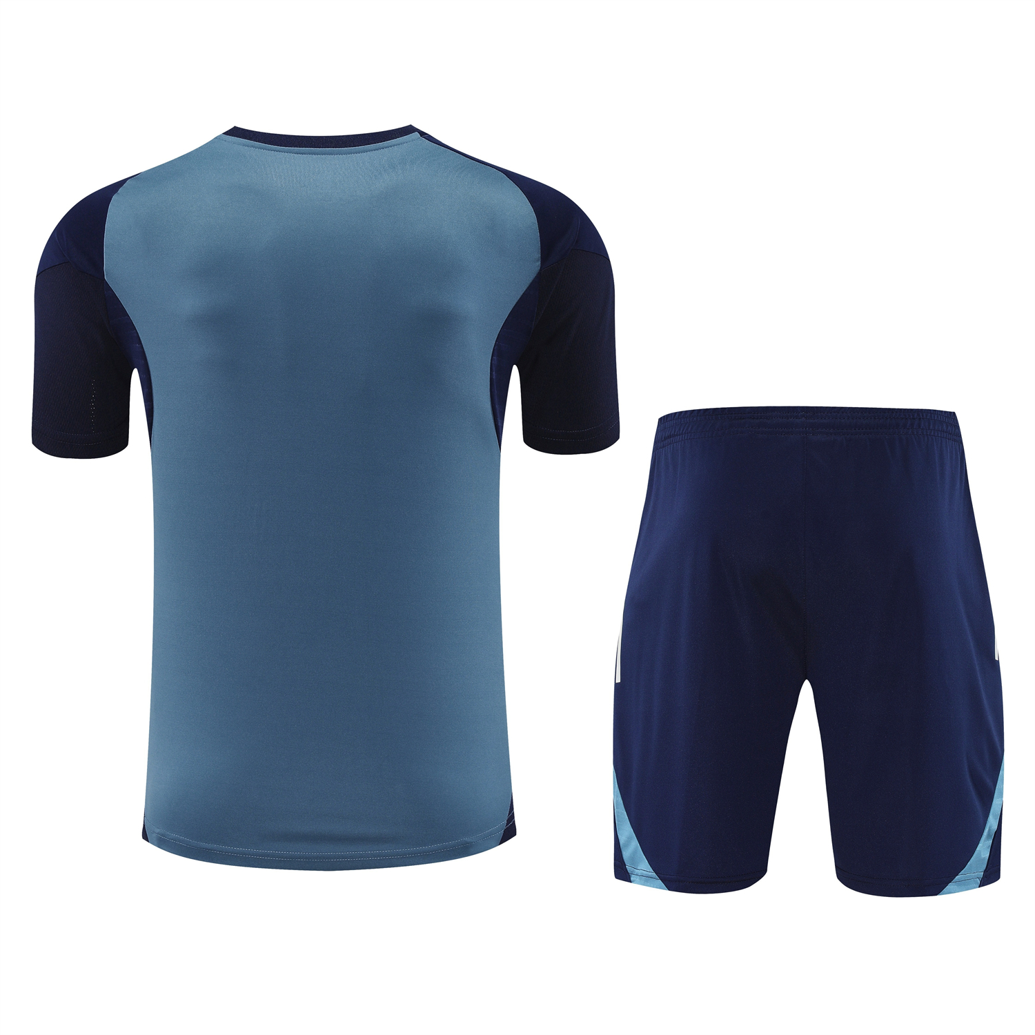 AlphaJersey-Arsenal 25-26 Short-Sleeve Training Set - Grey Blue Top & Dark Blue Shorts