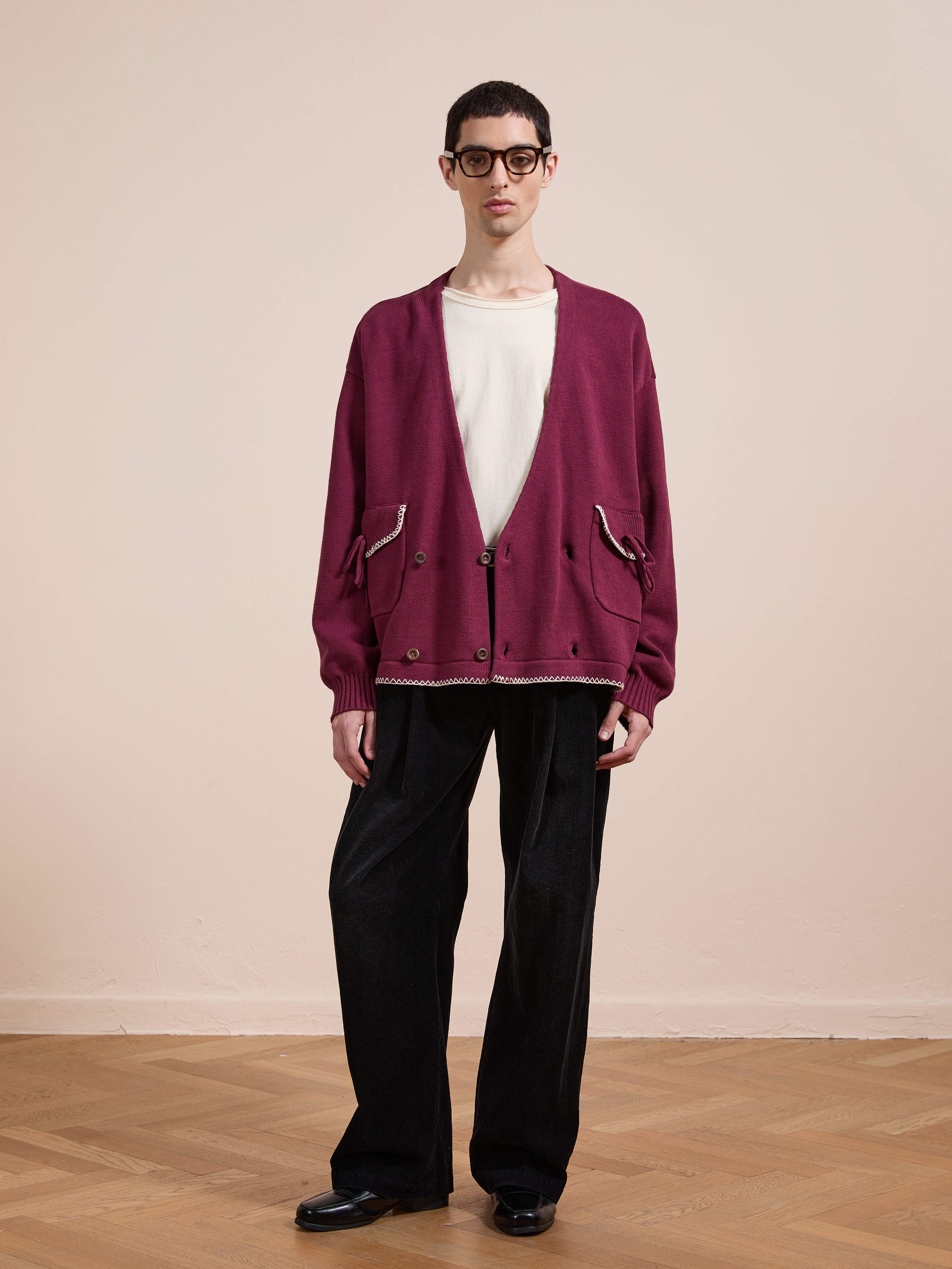 Double Breasted Bow Cardigan | Modern Menswear by yycbvcnbmmnbm