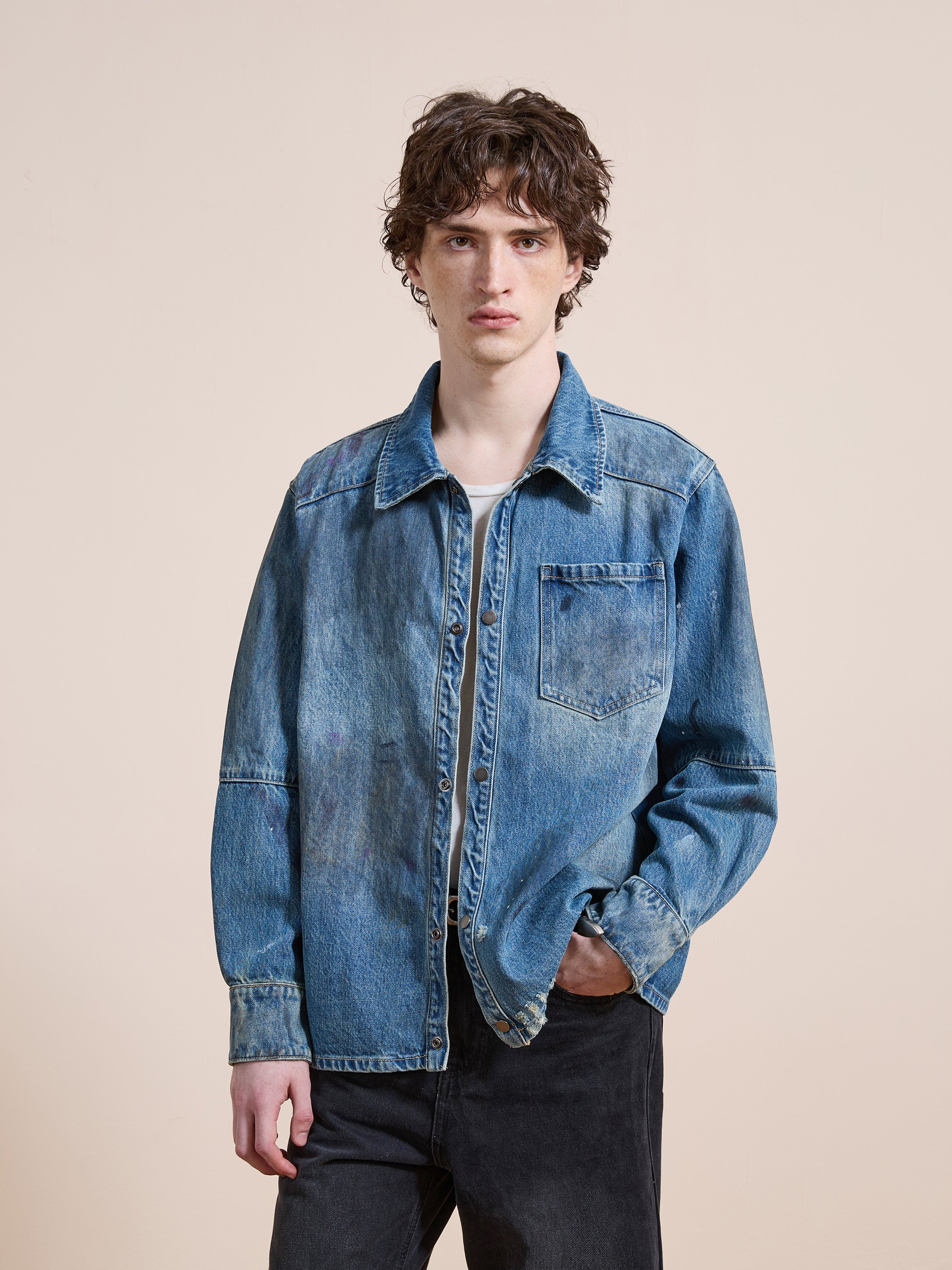 Western Denim Painter Shirt | Modern Menswear by yycbvcnbmmnbm