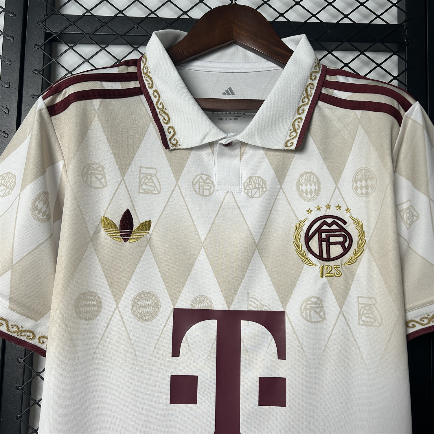 AlphaJersey-Bayern Munich 2025 125th Anniversary Diamond Pattern Special Edition Jersey - Fans Version