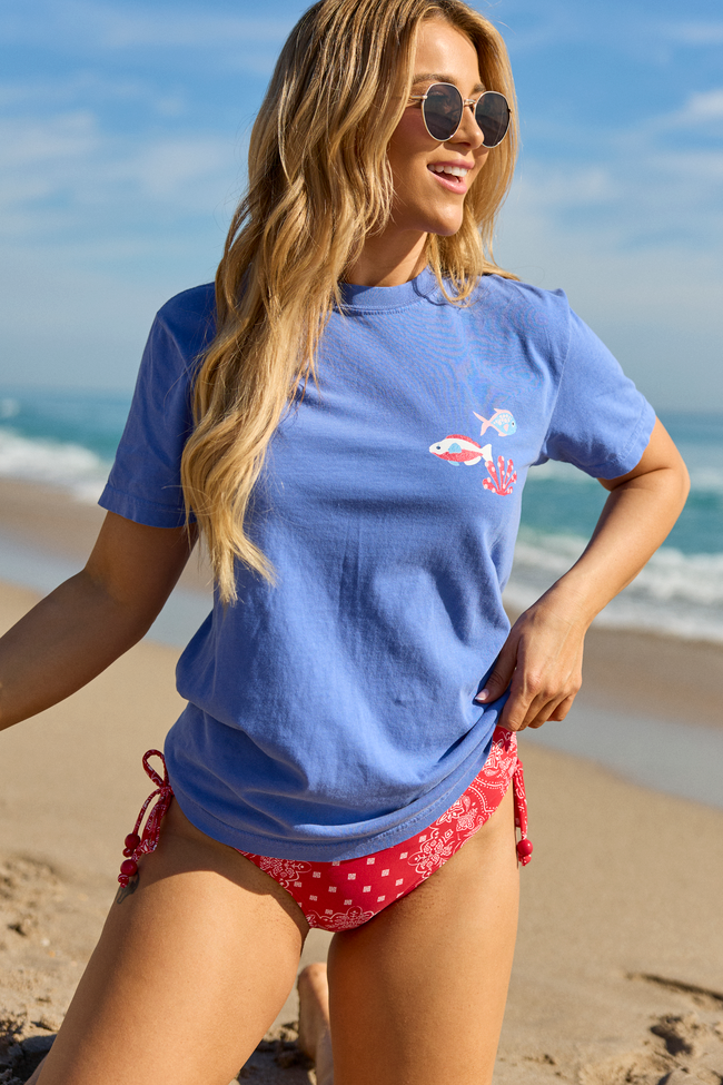 A Reel Catch Blue Graphic Tee | Elegant Women's Fashion by coolavocek