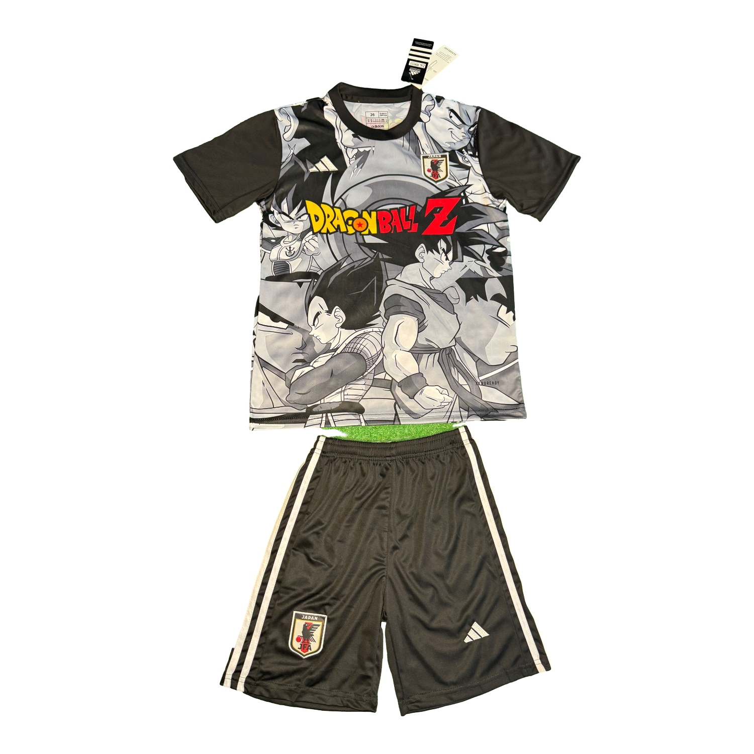 AlphaJersey-Japan 25-26 Vegeta & Son Goku Grey Special Kids Kit