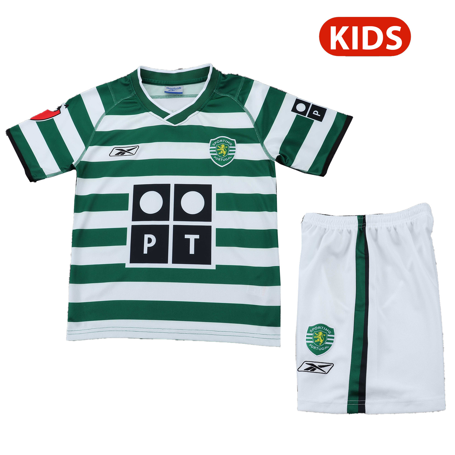 AlphaJersey-Retro Sporting CP 2003-04 Home Kids Kit