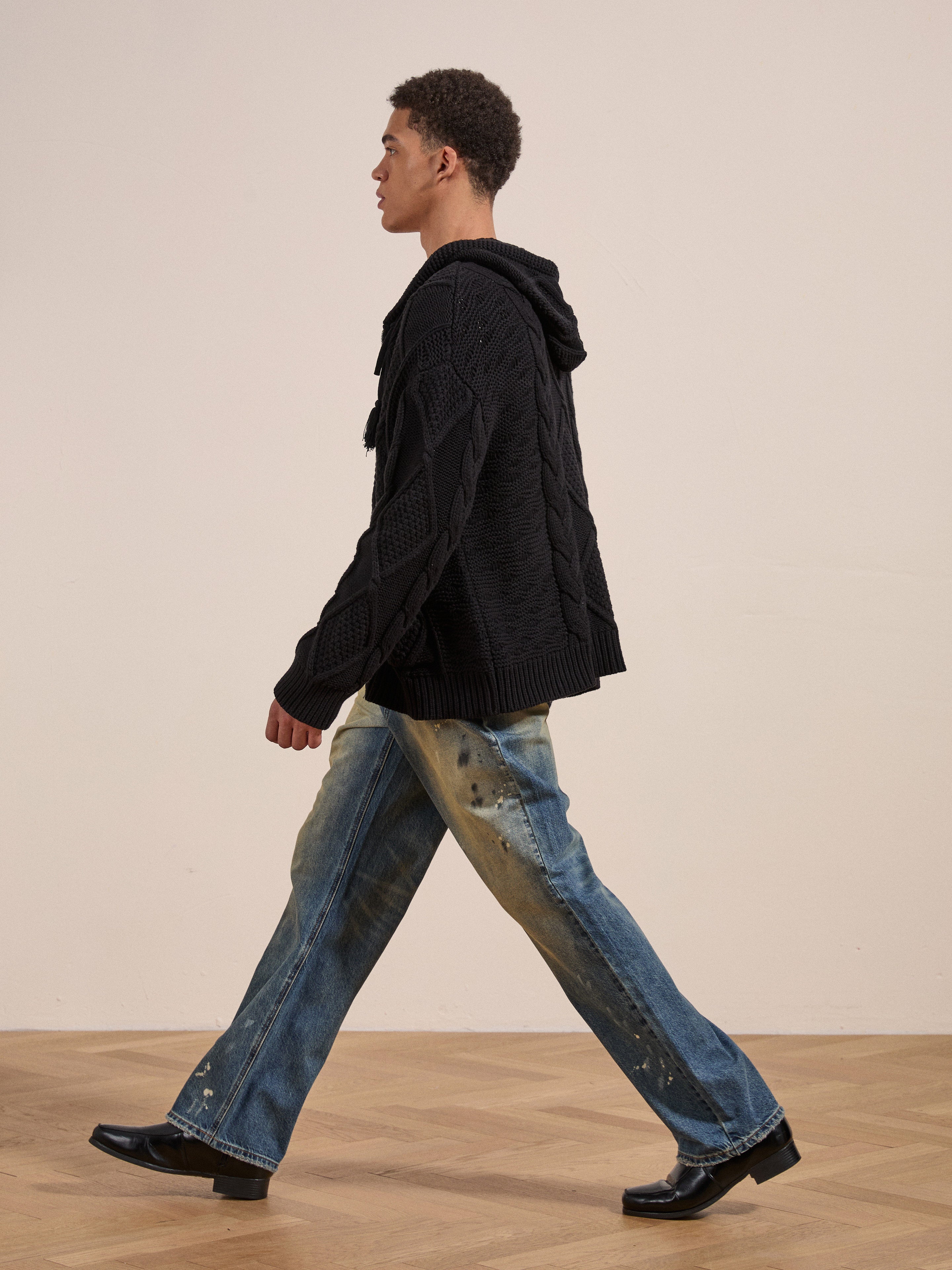 Zip Up Cable Knit Hoodie | Modern Menswear by yycbvcnbmmnbm