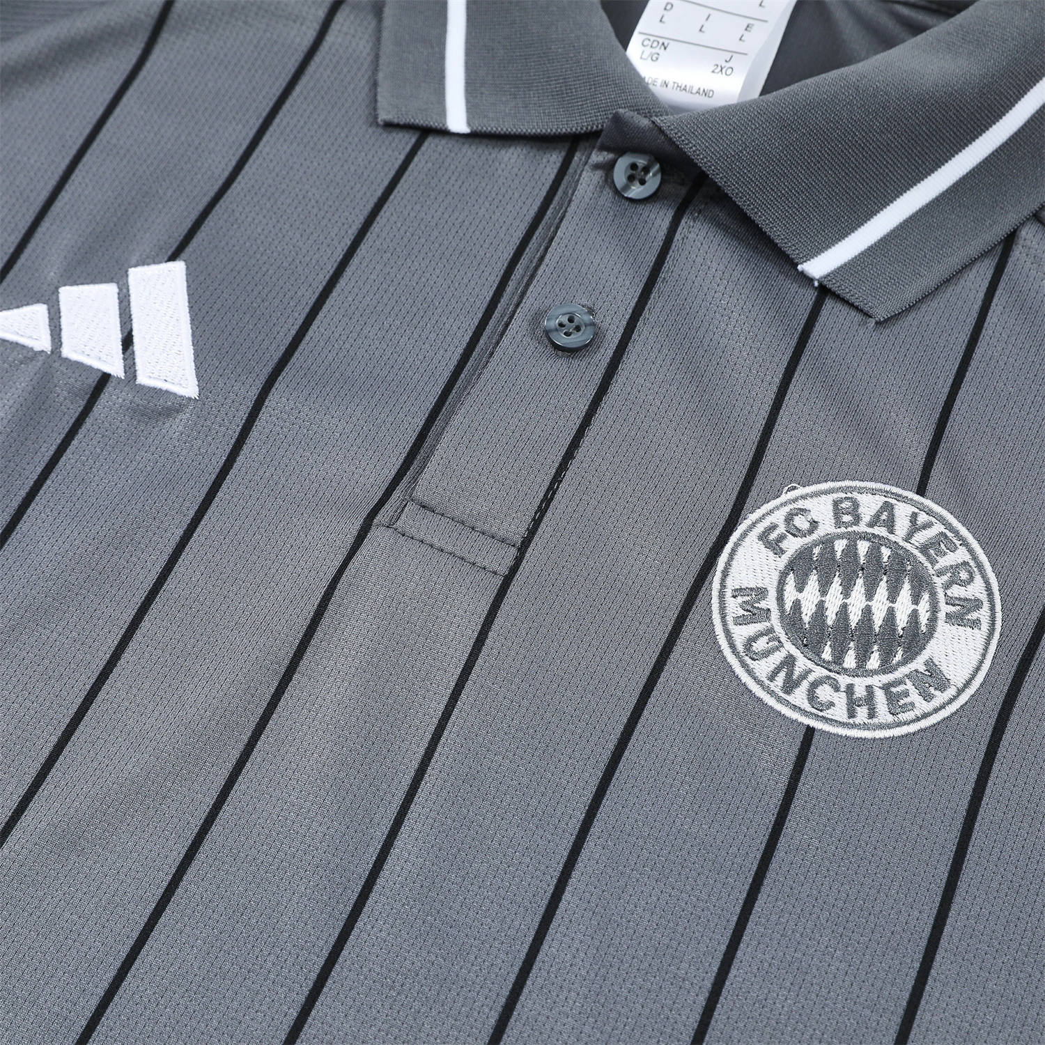 AlphaJersey-Bayern Munich 25-26 POLO Short-Sleeve Training Set - Deep Grey Top and Pants