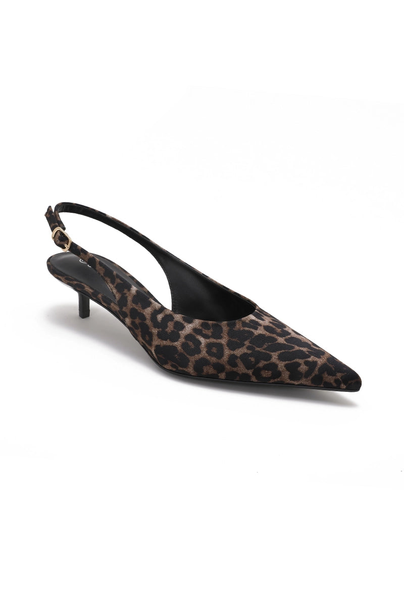 Leopard Slingback Kitten Heel | Elegant Women's Fashion by coolavocek