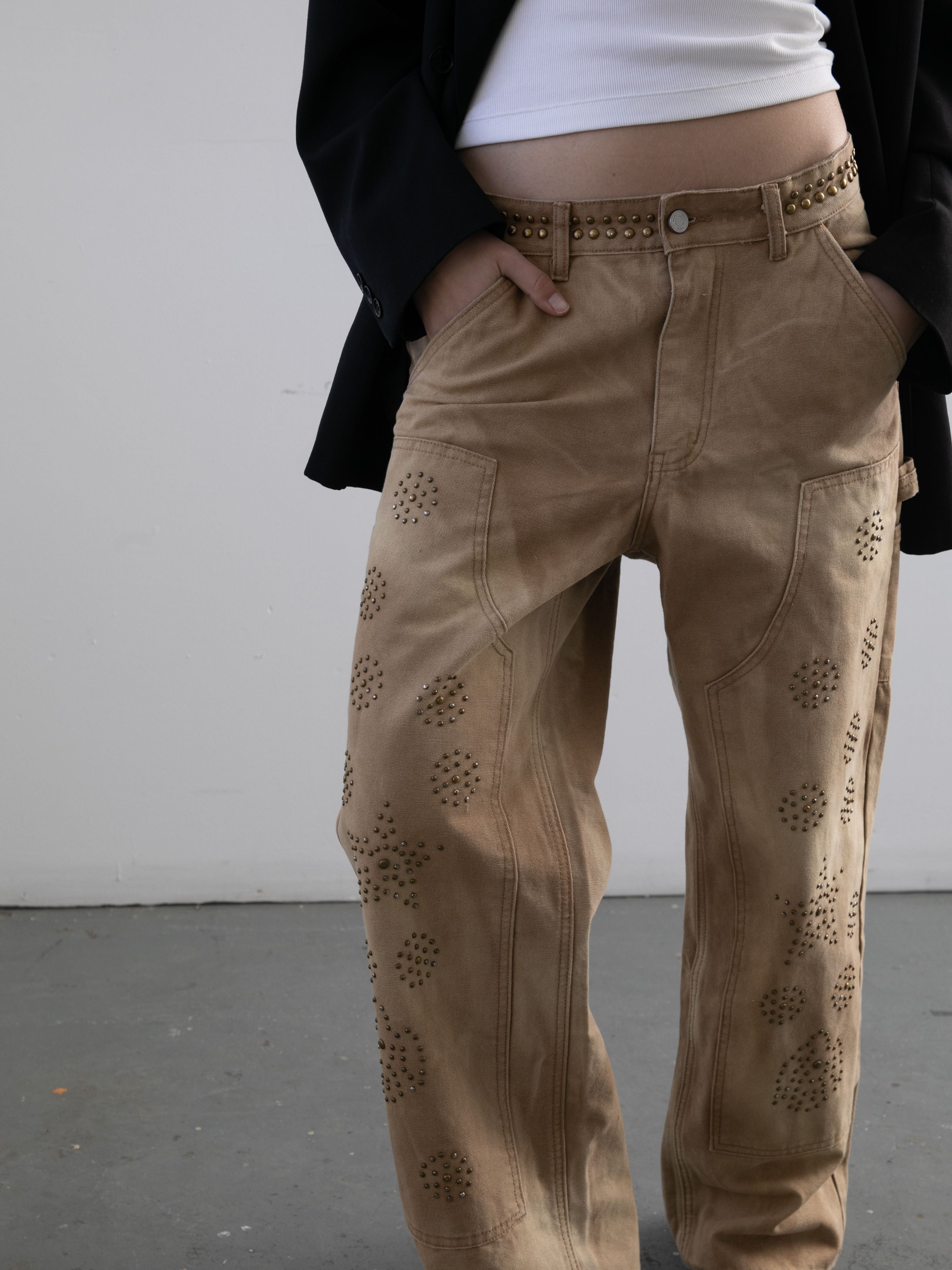 Canvas Studded Work Pants | Modern Menswear by yycbvcnbmmnbm