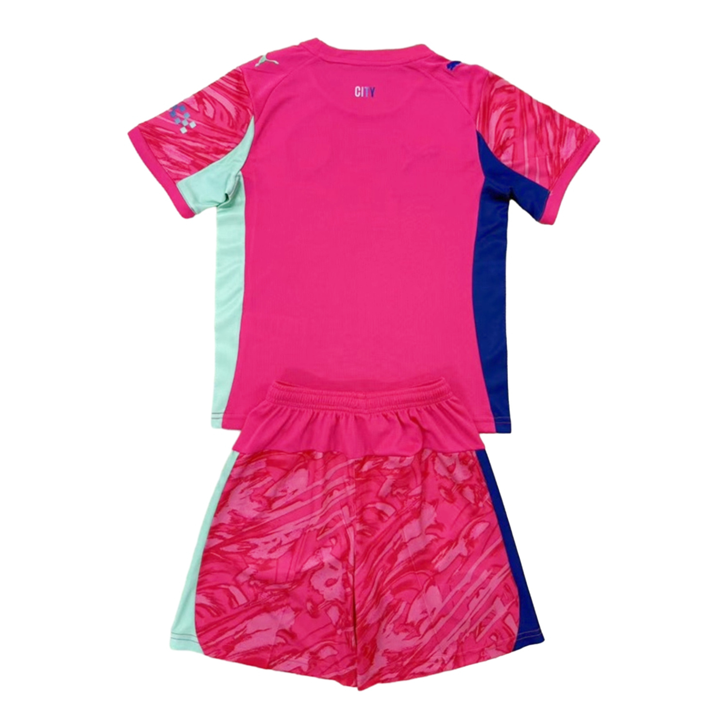 AlphaJersey-Manchester City 25-26 Pink Red Goalkeeper Men's Adult Jersey Set - Fans Version