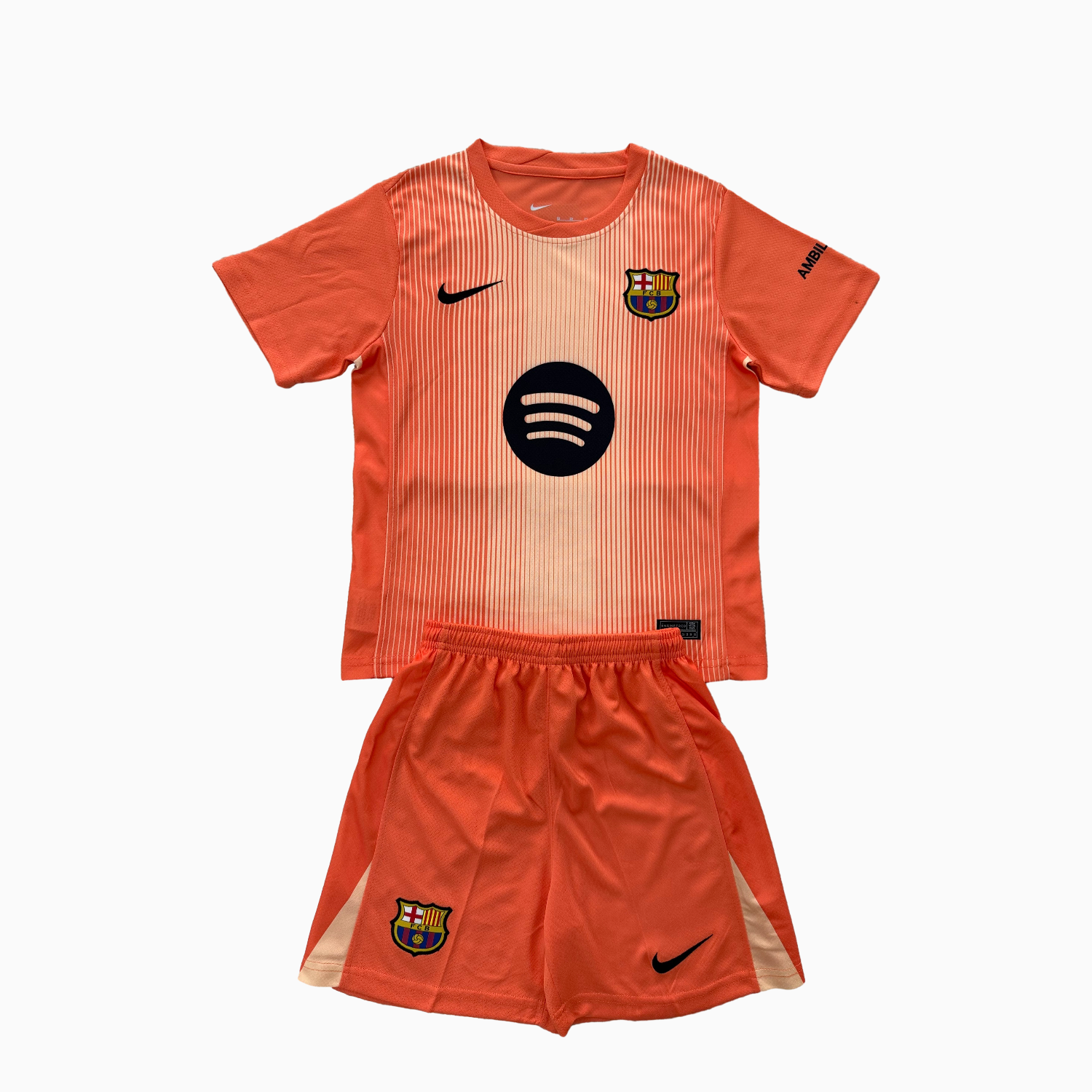 AlphaJersey-Barcelona 25-26 Orange Goalkeeper Men's Adult Jersey Set - Fans Version